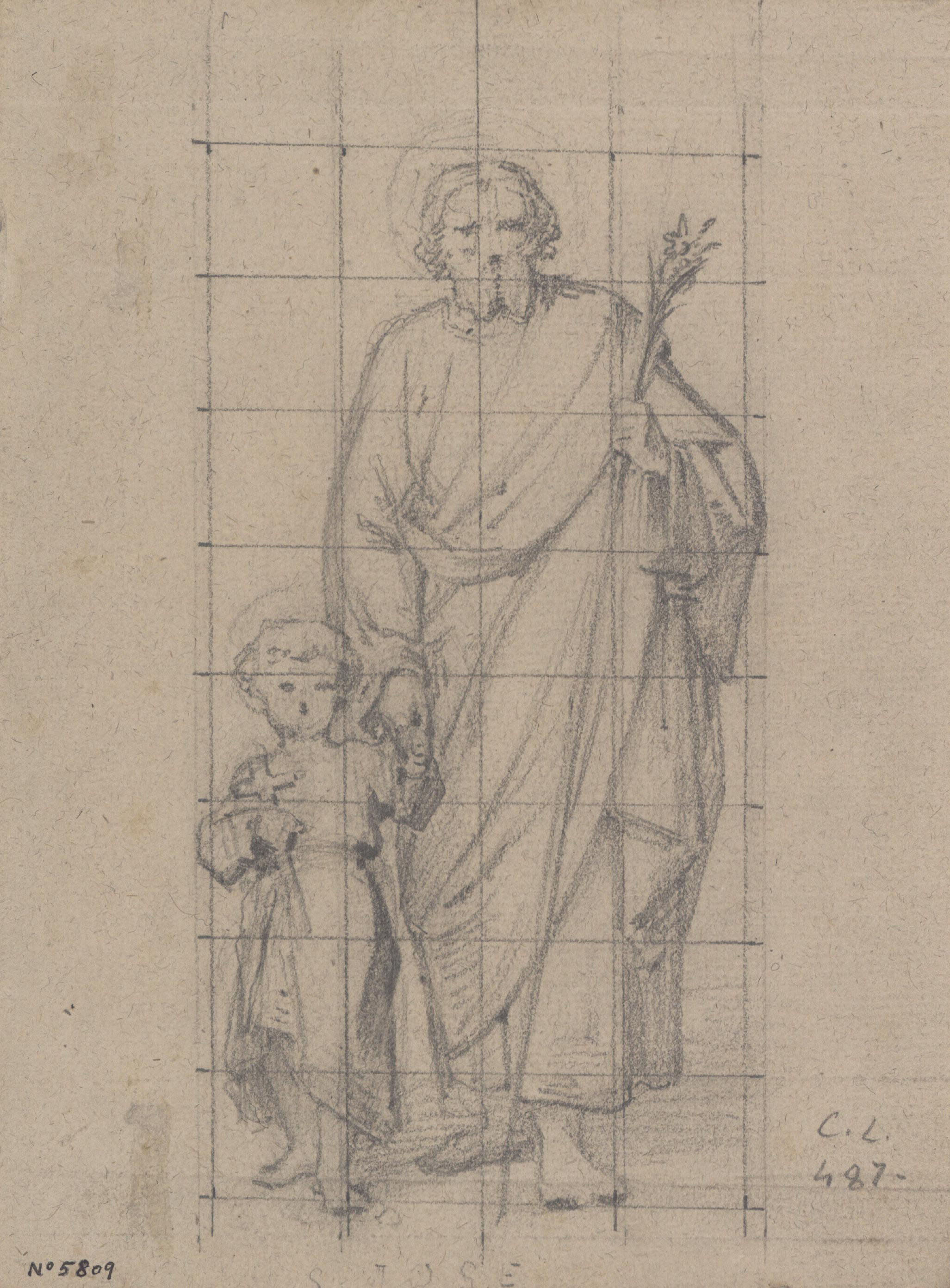 image for: Claudi Lorenzale - Sant Josep portant de la mà al nen Jesús - Cap a 1850-1870