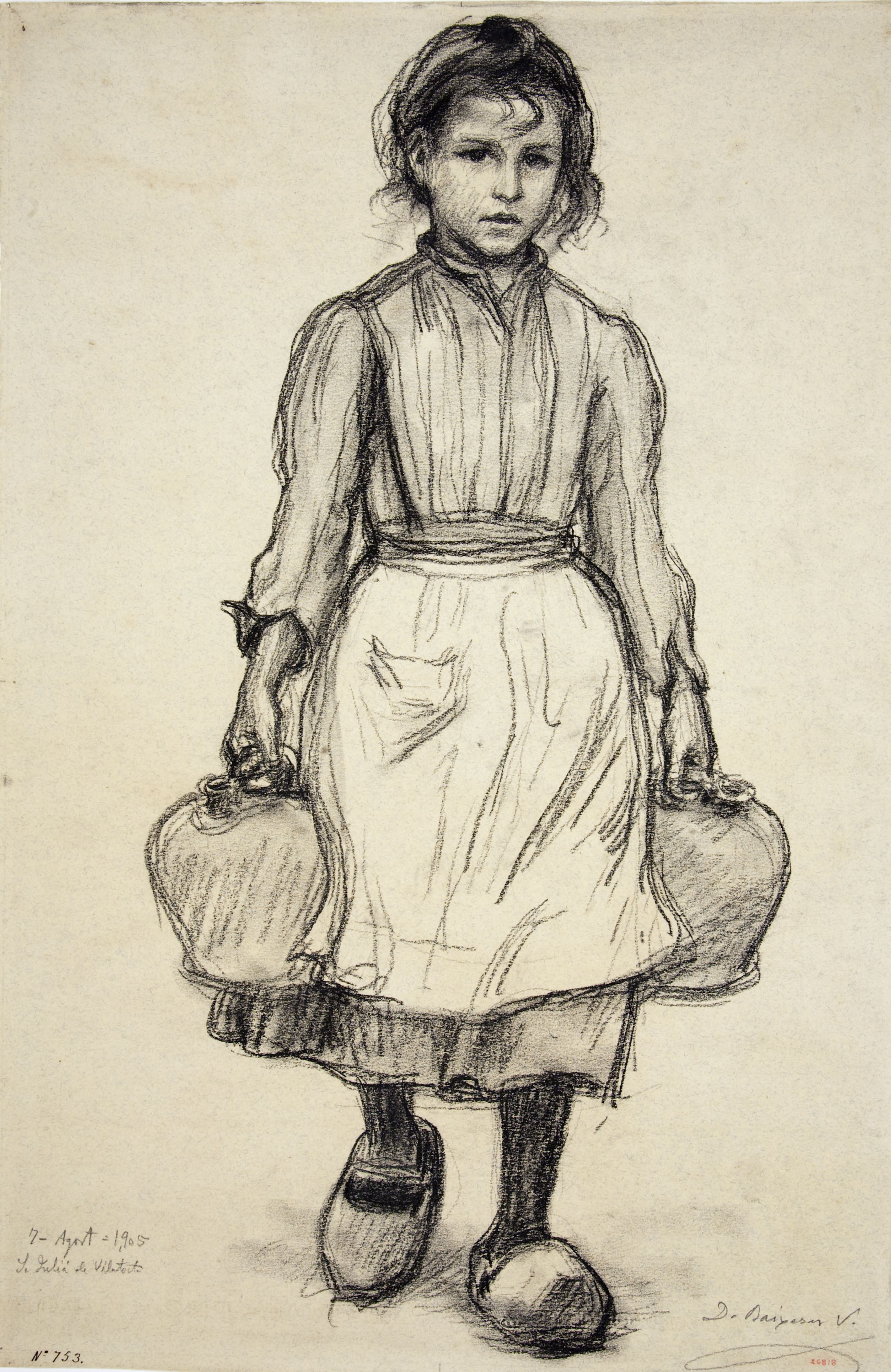 image for: Dionís Baixeras - Nena amb càntirs - 7 d&#039;agost de 1905