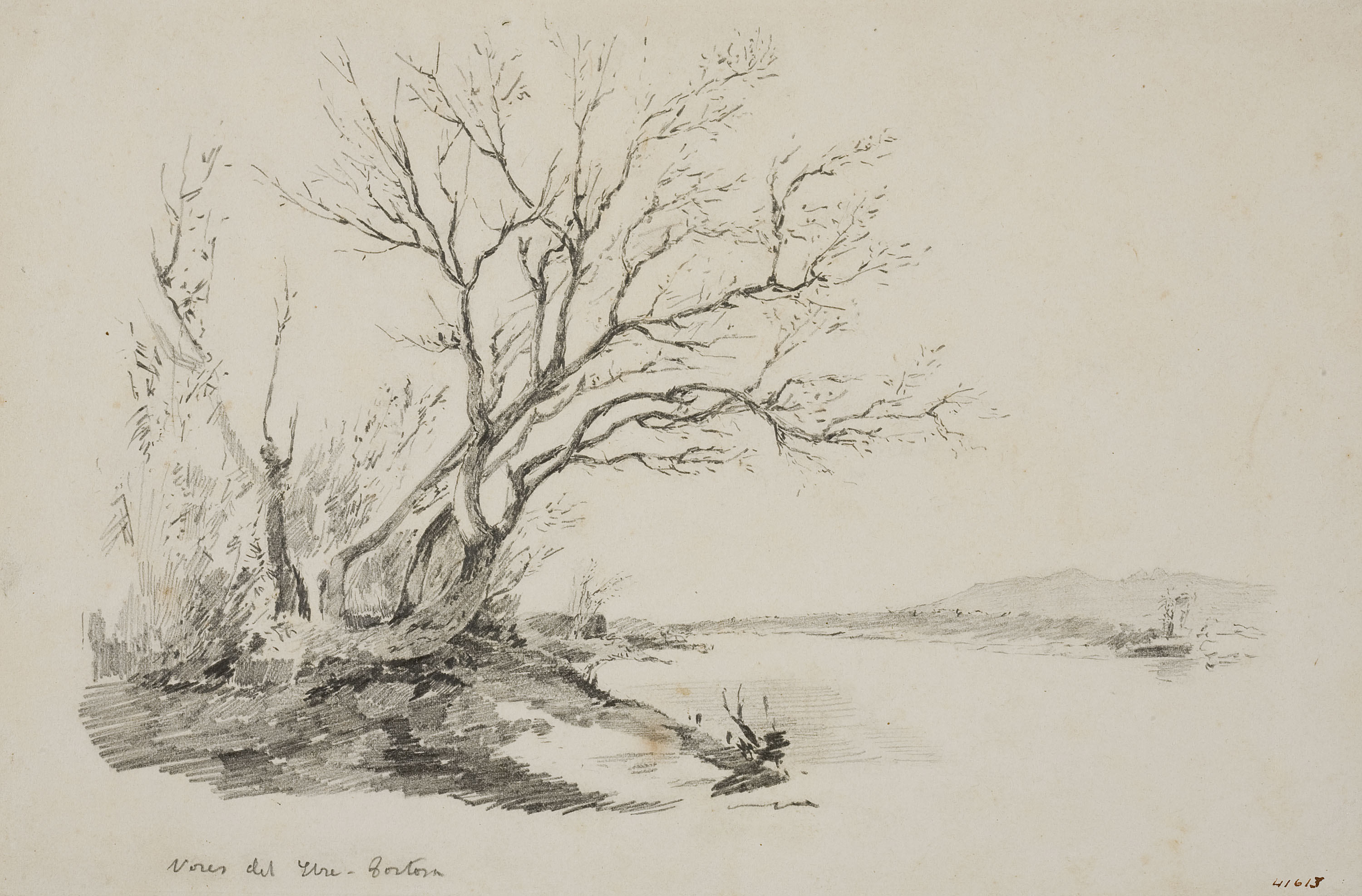 image for: Francesc Gimeno - Vores de l&#039;Ebre, Tortosa (anvers) / Retrat masculí (revers) - Cap a 1878