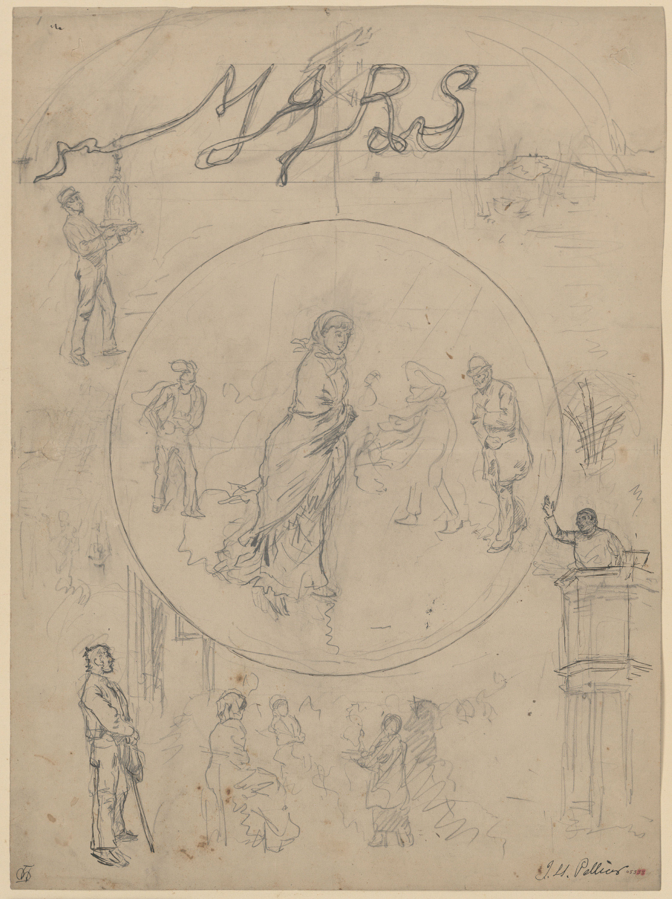 image for: Josep Lluís Pellicer - Al·legoria del mes de març - 1882