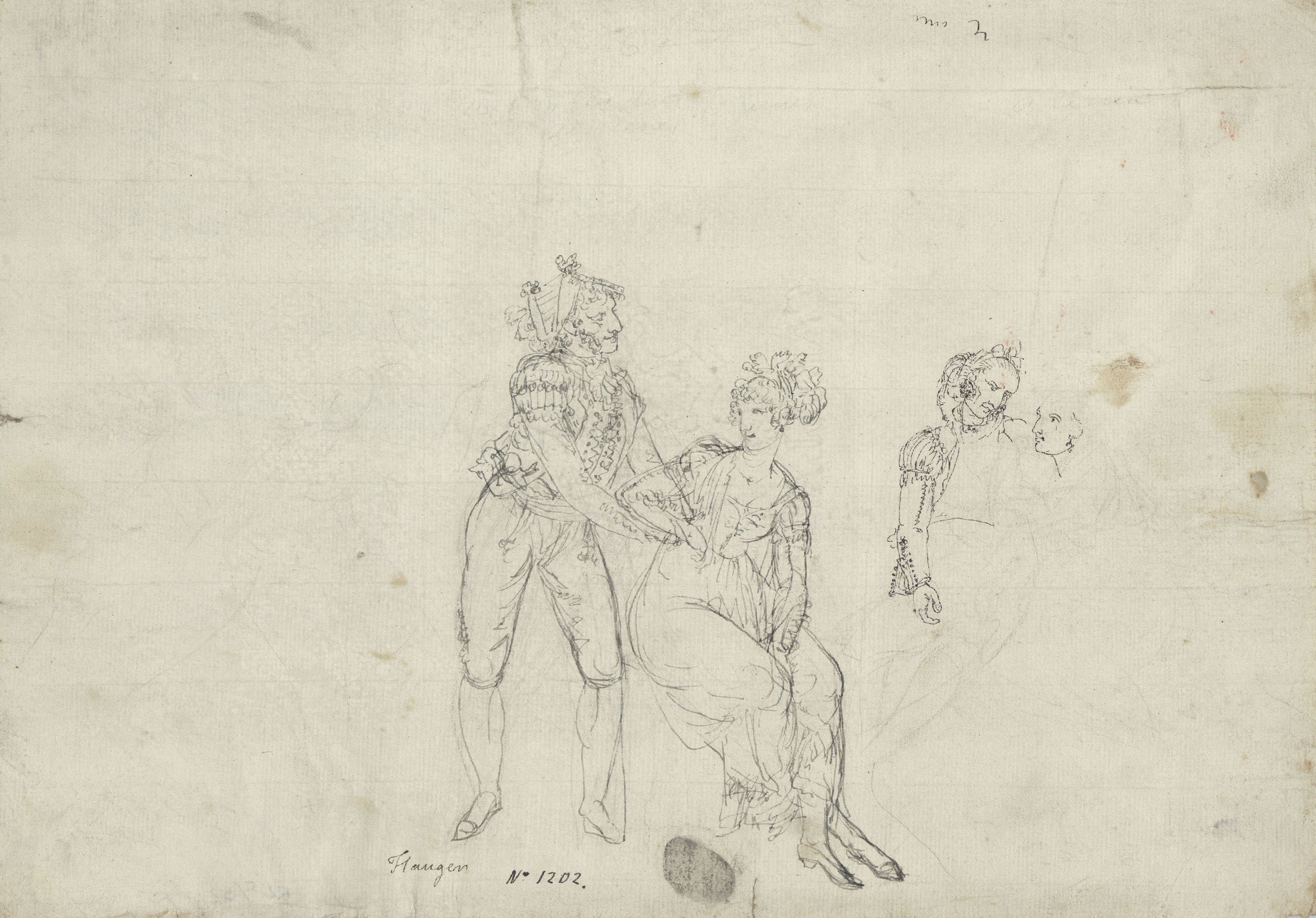 image for: Josep Bernat Flaugier - Estudi d&#039;una parella de «majos» - Cap a 1800-1812