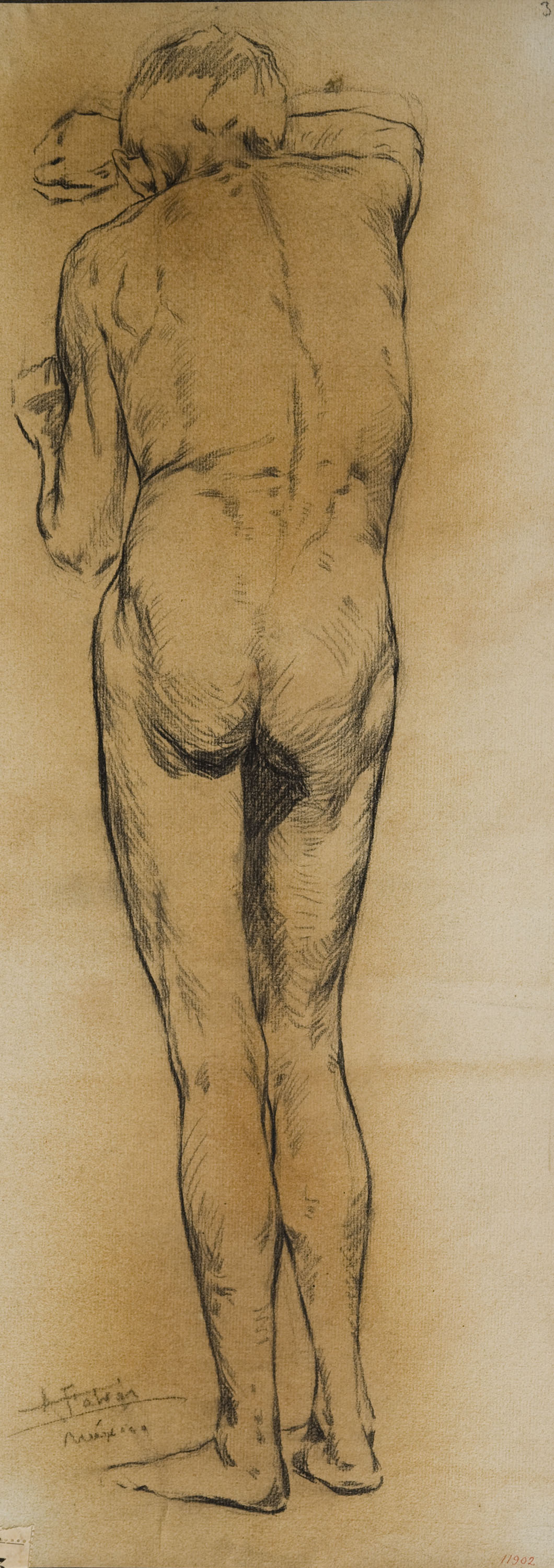 image for: Antoni Fabrés - Estudi de nu masculí - Cap a 1902-1906