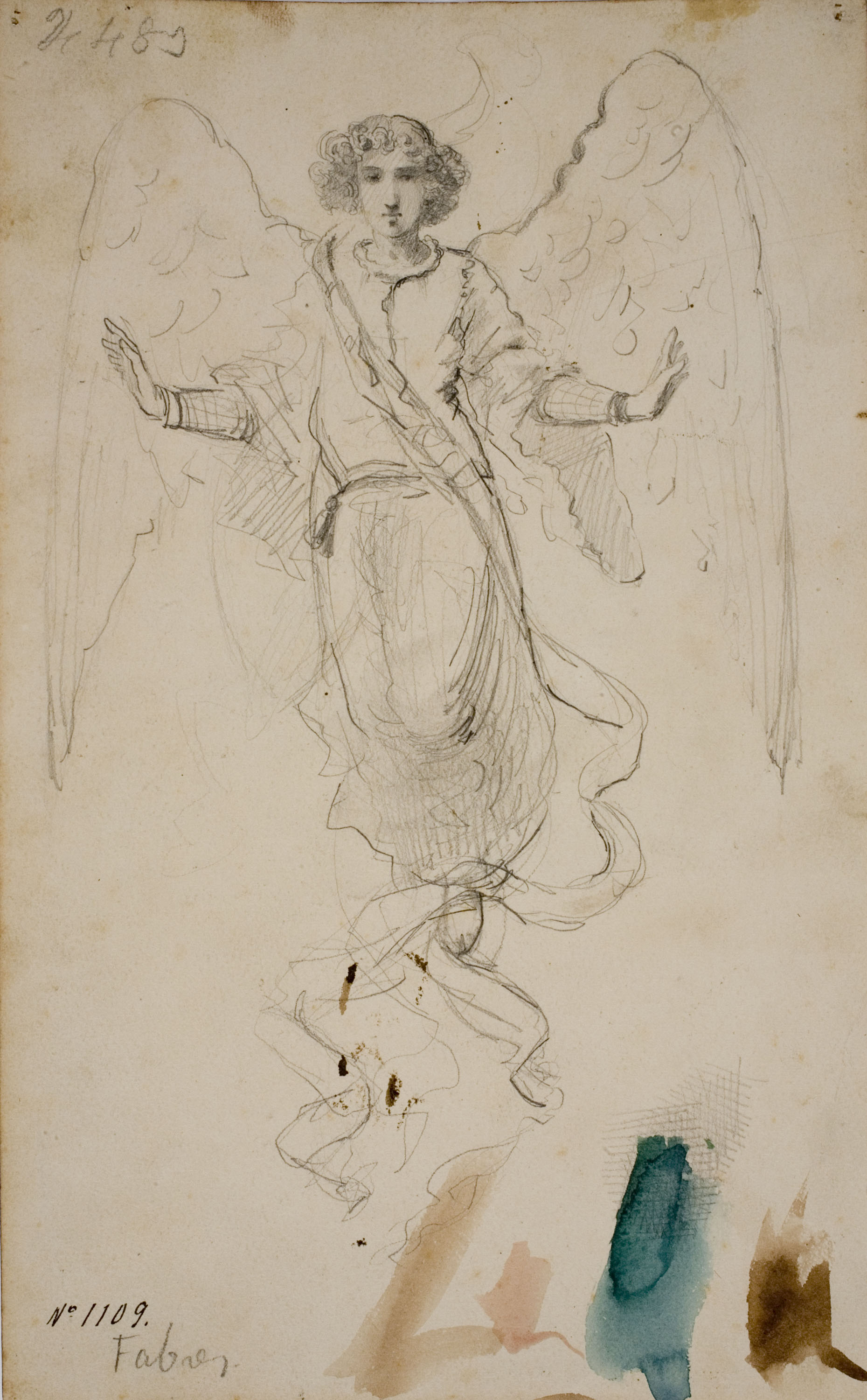 image for: Antoni Fabrés - Àngel (anvers) / Estudi de caps (revers) - Cap a 1875-1878