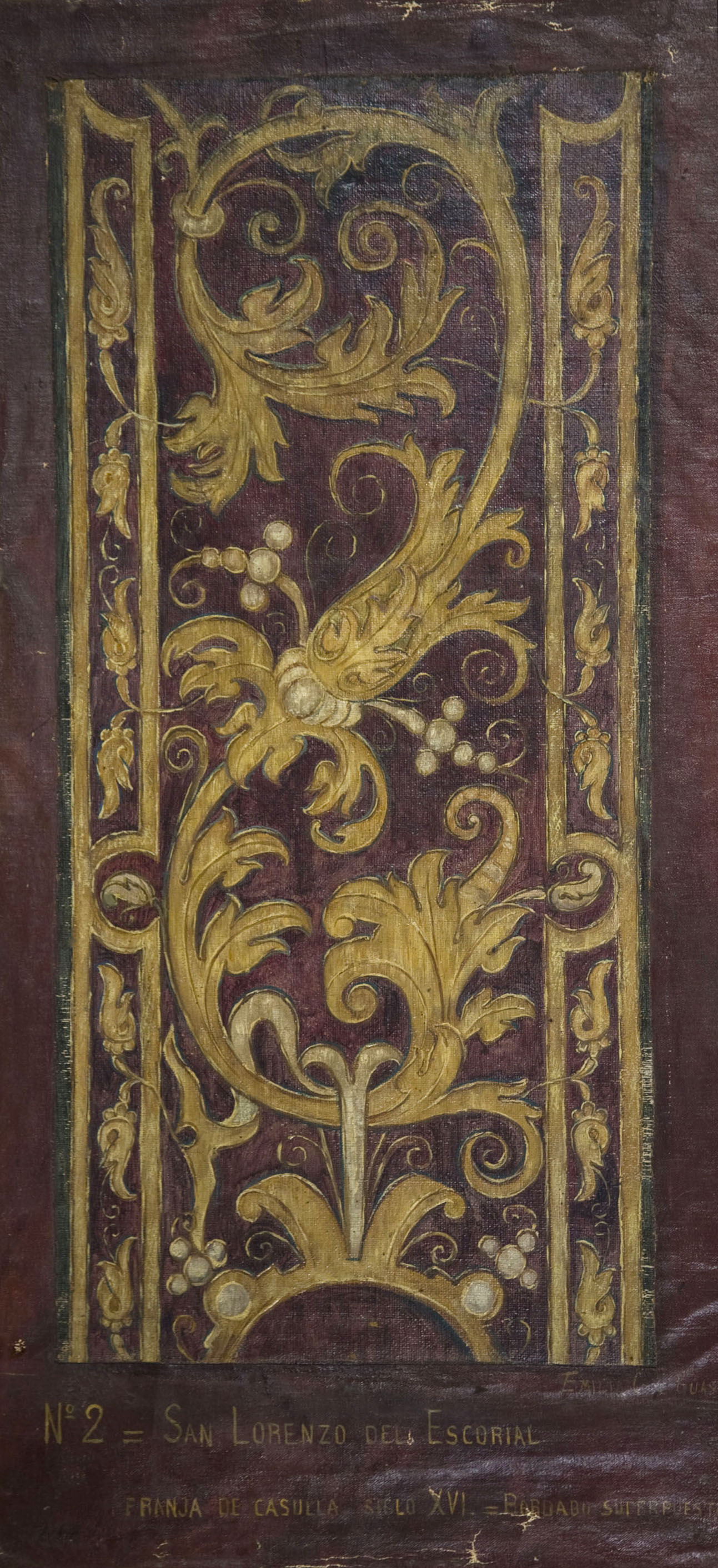 image for: Emília Coranty - Còpia d&#039;una franja de casulla - Cap a 1892