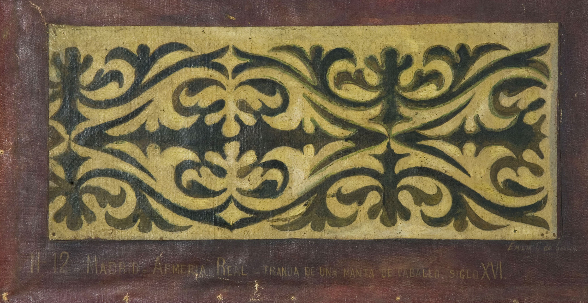 image for: Emília Coranty - Còpia d&#039;una franja d&#039;una manta de cavall - Cap a 1892