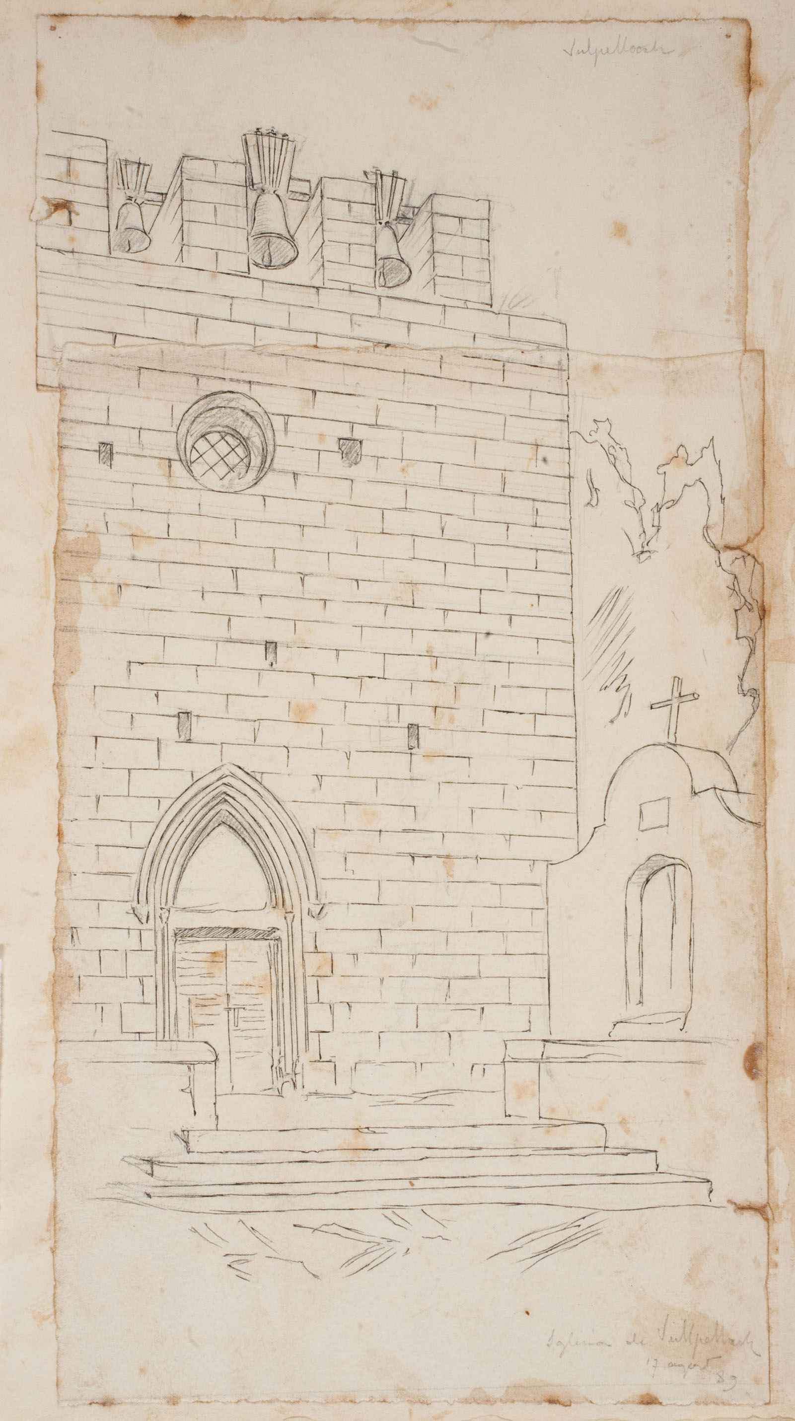 image for: Josep Lluís Pellicer - Façana de l'església de Vulpellac - 1889