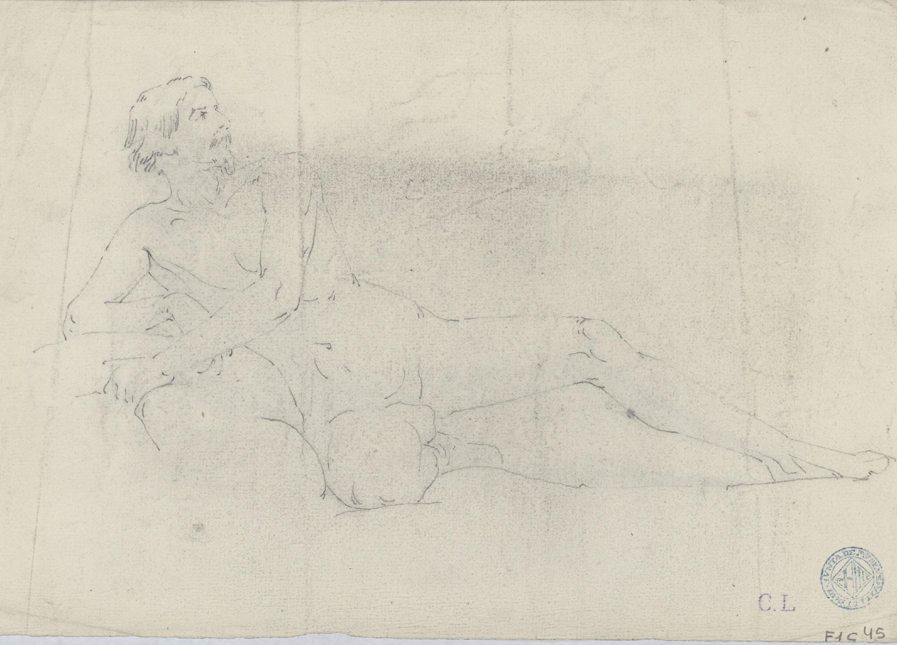 image for: Claudi Lorenzale - Acadèmia masculina (anvers) / Acadèmia masculina (revers) - Cap a 1850-1855 [1]