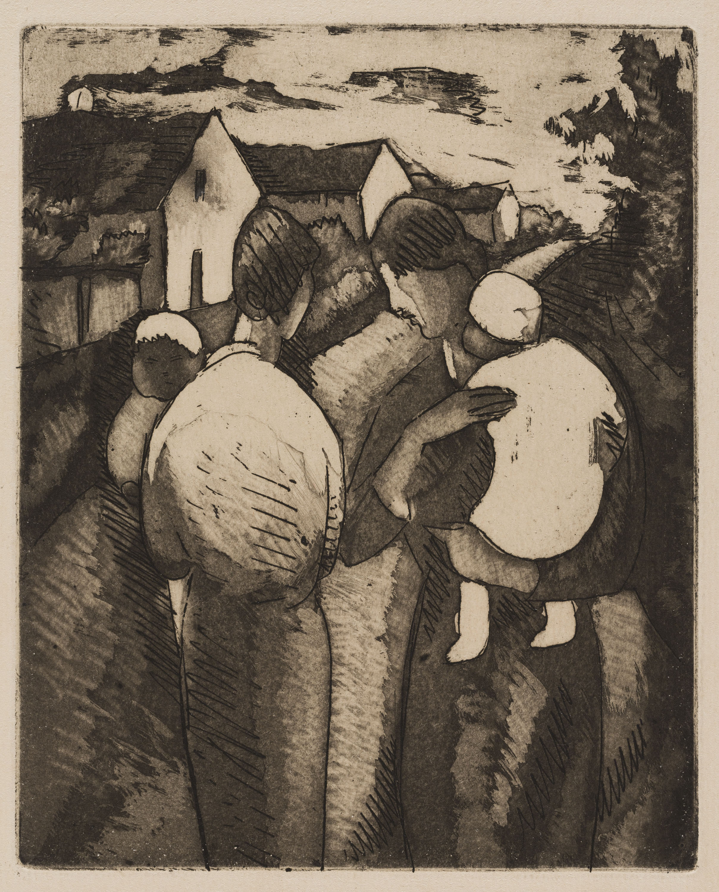 image for: Juli González - Vilatanes amb els seus fills (Villageoises avec des enfants) - 1927