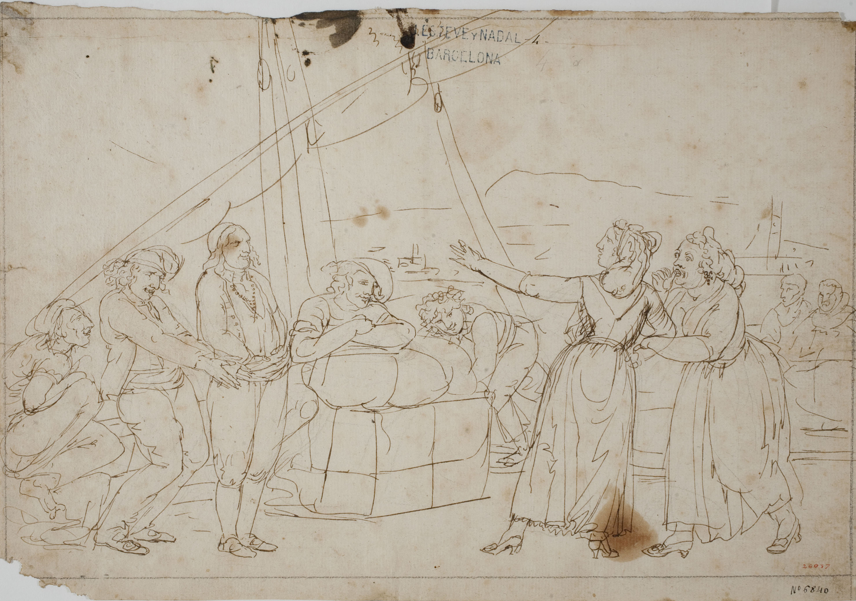 image for: Josep Bernat Flaugier - Escena portuària - Cap a 1800-1812