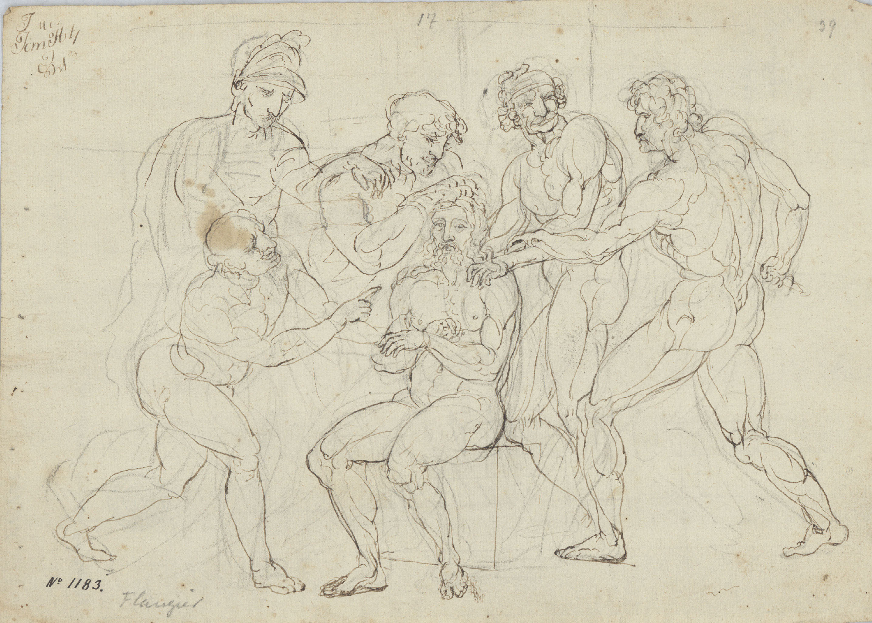 image for: Josep Bernat Flaugier - La coronació d&#039;espines (anvers) / Formes geomètriques (revers) - Cap a 1800-1812