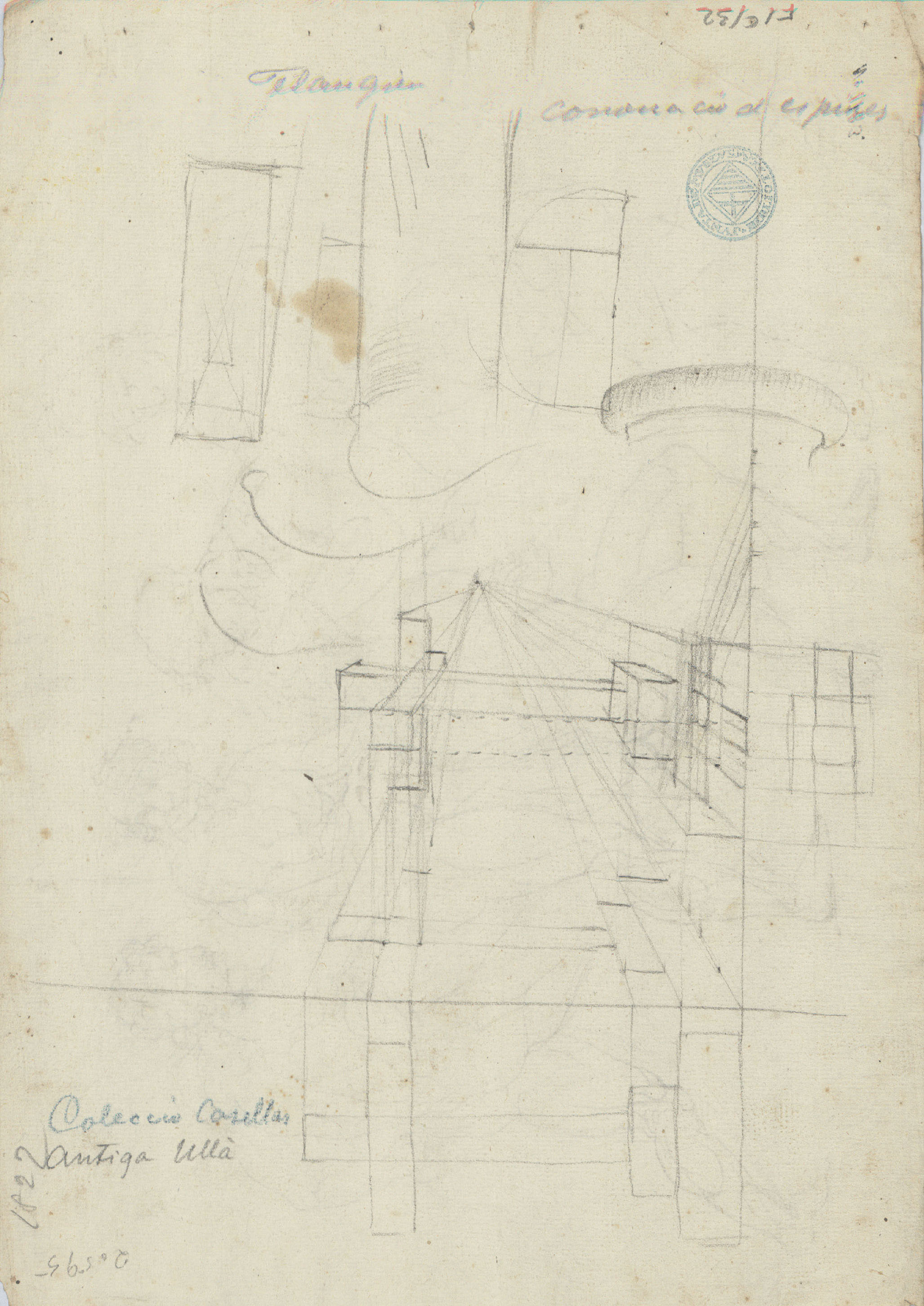image for: Josep Bernat Flaugier - La coronació d&#039;espines (anvers) / Formes geomètriques (revers) - Cap a 1800-1812 [1]
