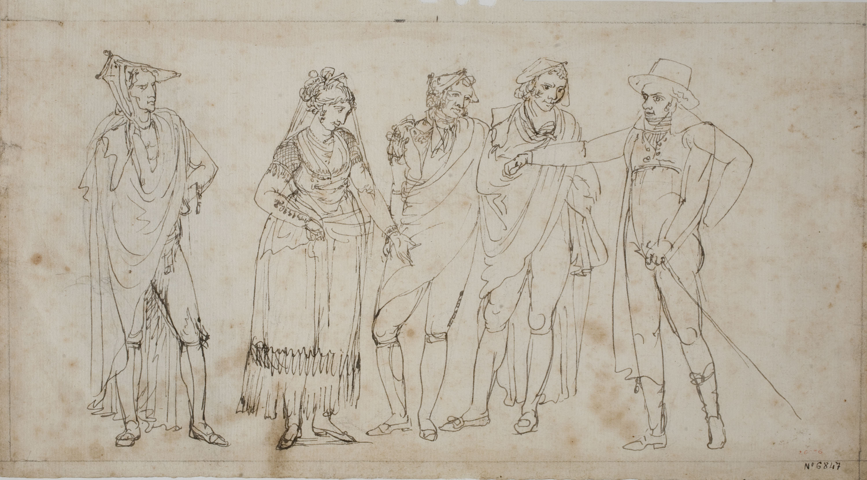image for: Josep Bernat Flaugier - Grup de figures vestides d&#039;època - Cap a 1800-1812