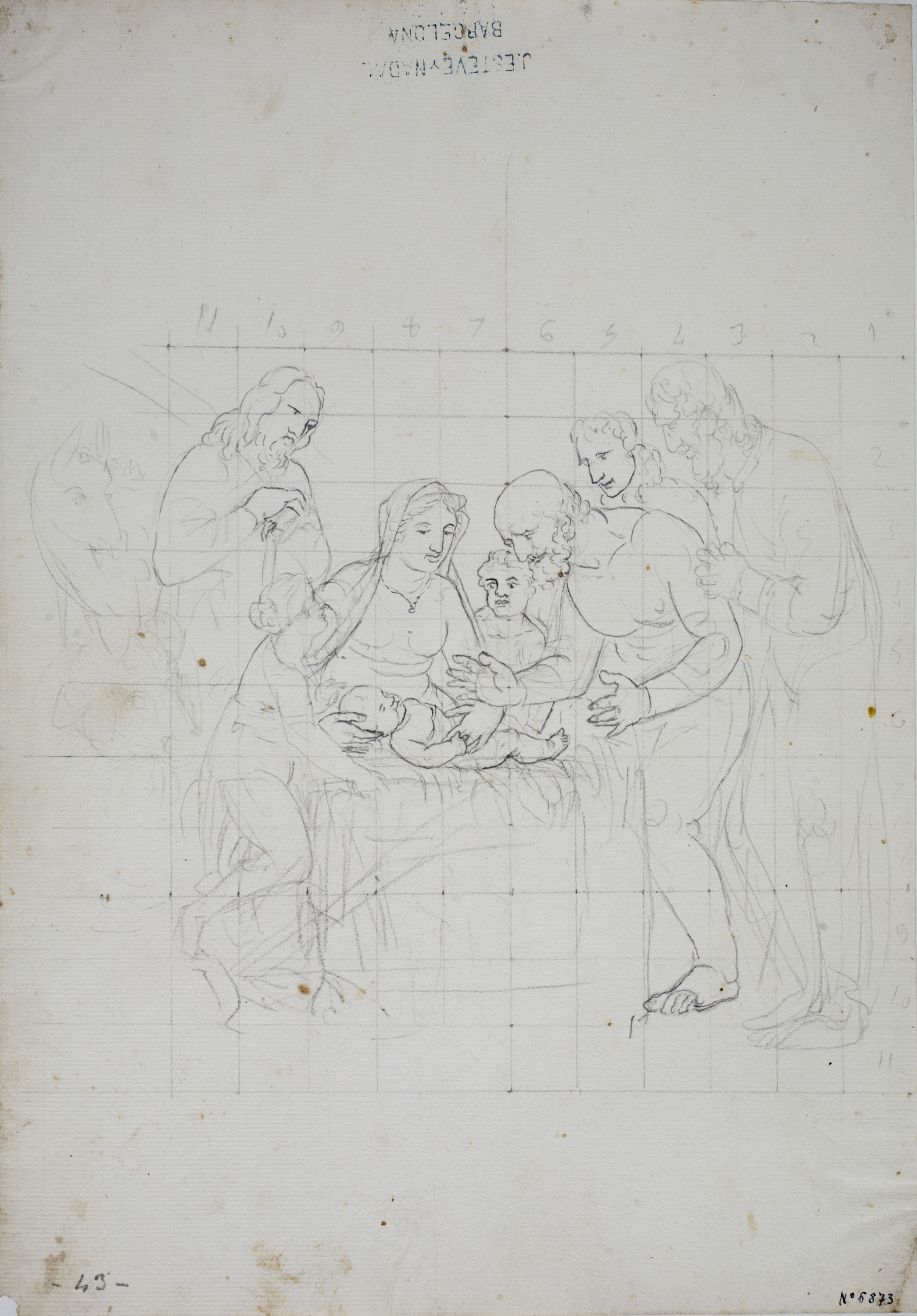 image for: Josep Bernat Flaugier - Estudi preparatori per al quadre «Adoració dels pastors» - Cap a 1807