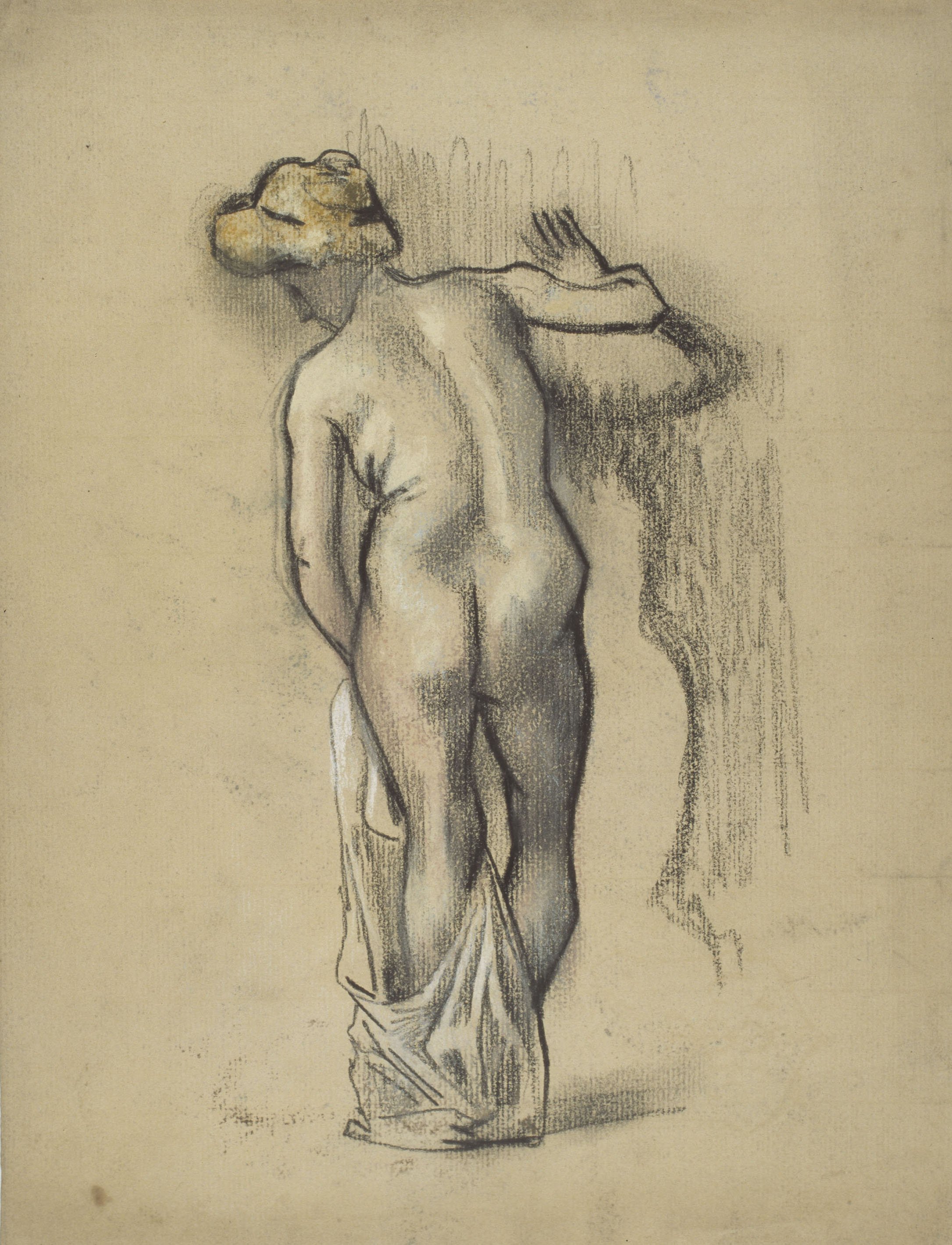 image for: Juli González - Nu femení dret d&#039;esquena amb vestidura (Nu debout de dos à la draperie) - Entre 1906-1910
