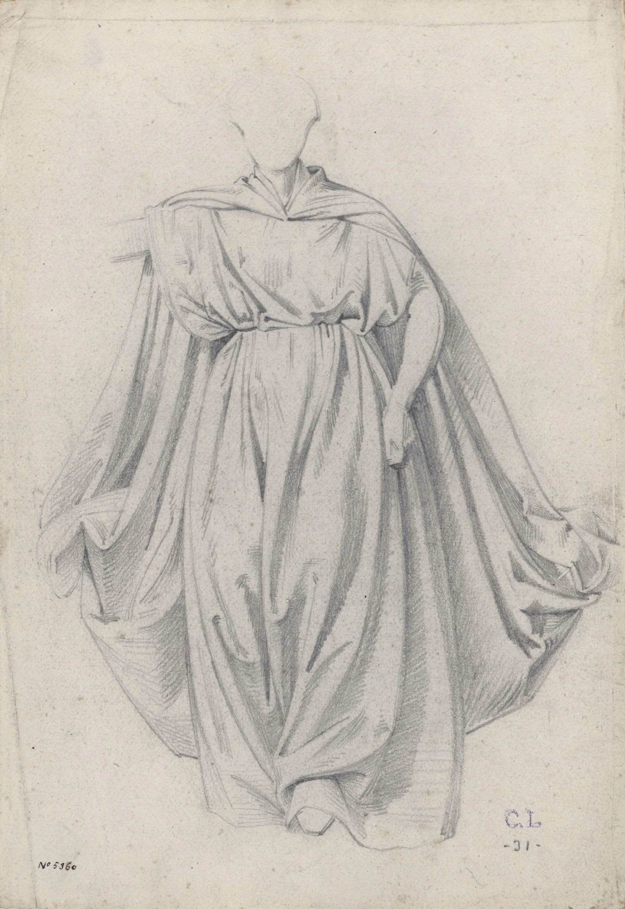 image for: Claudi Lorenzale - Estudi de figura femenina - Cap a 1850-1870