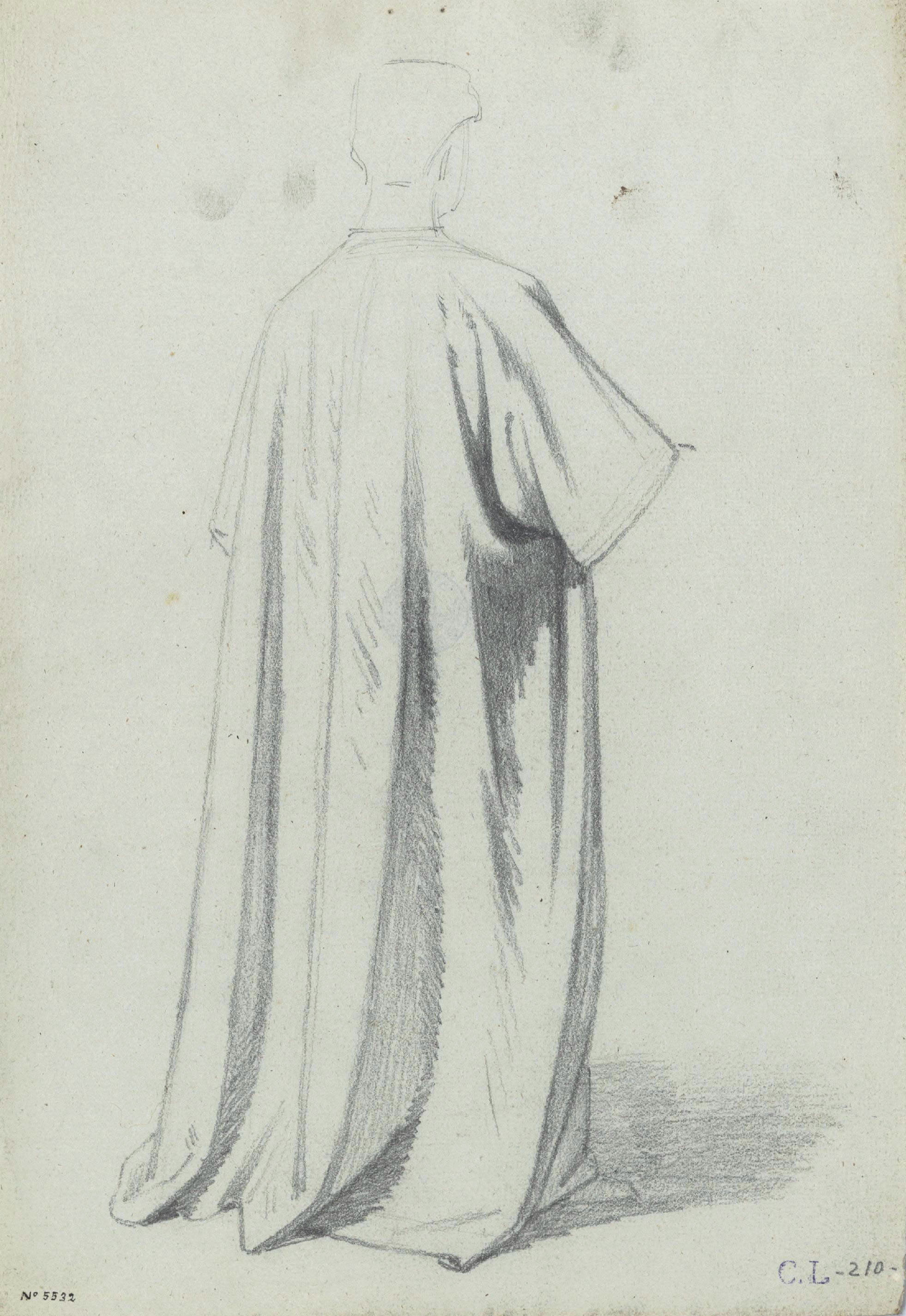 image for: Claudi Lorenzale - Figura masculina d&#039;esquena - Cap a 1860-1880