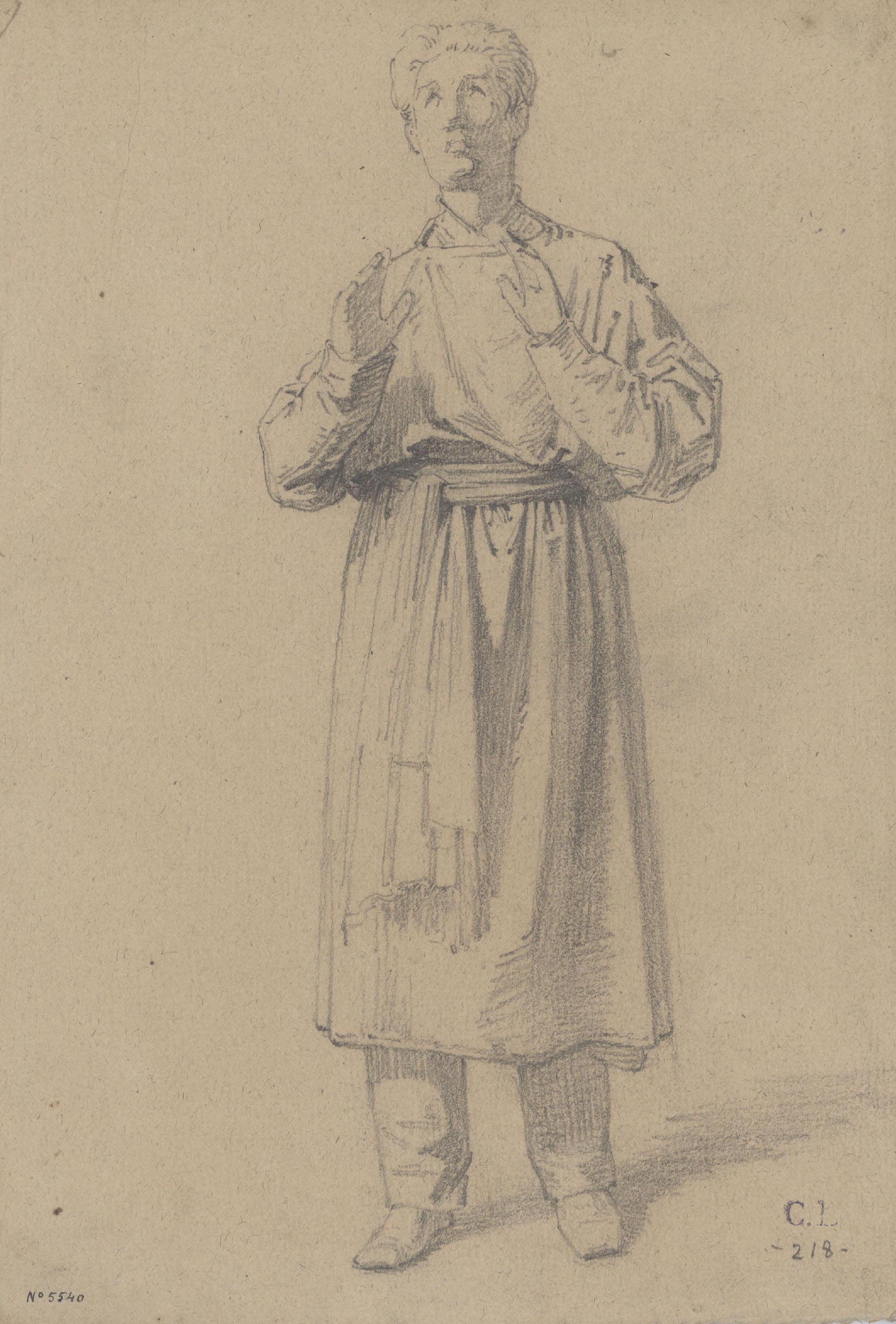 image for: Claudi Lorenzale - Figura masculina - Cap a 1850-1870