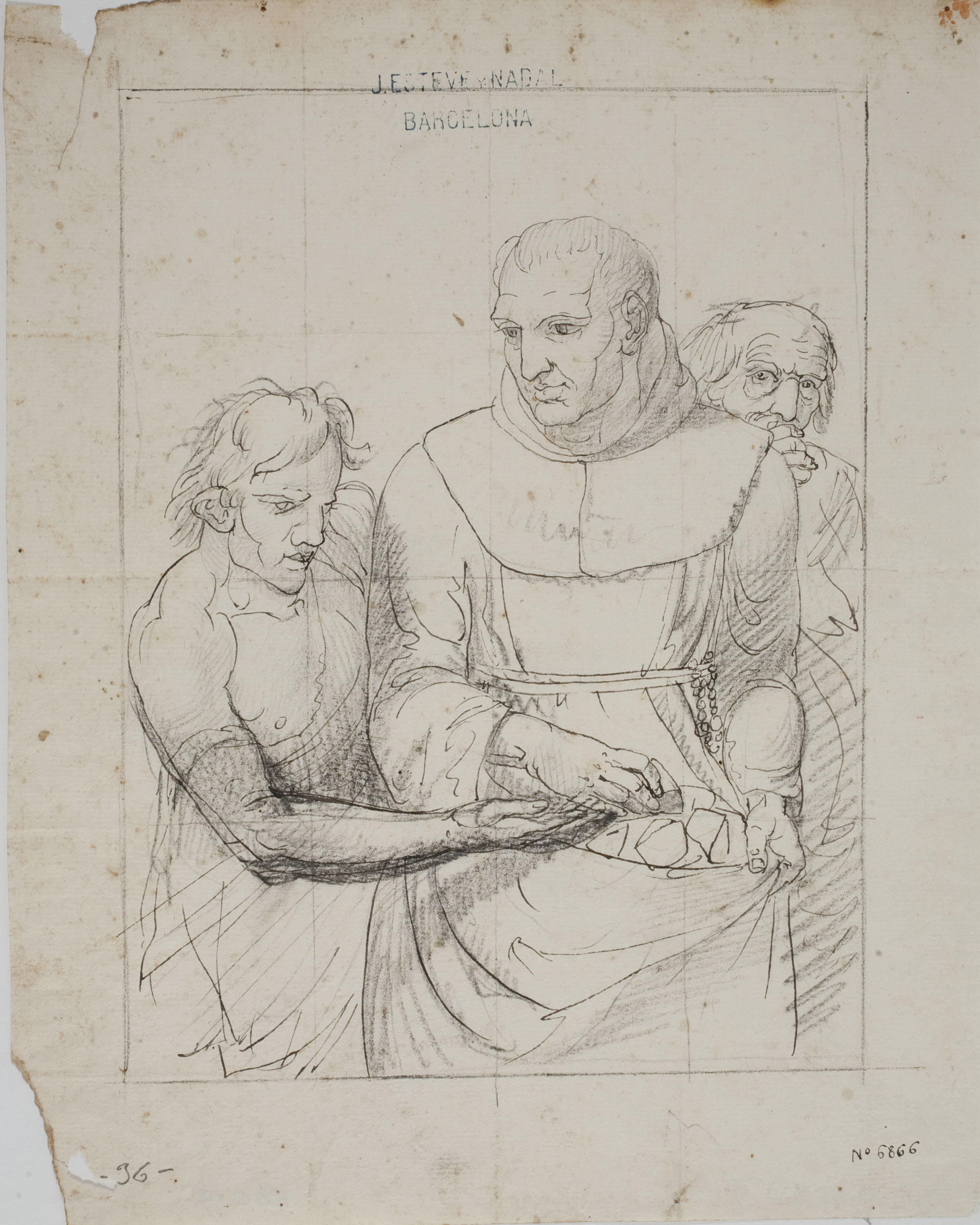 image for: Josep Bernat Flaugier - Un sant distribueix almoina - Cap a 1800-1812