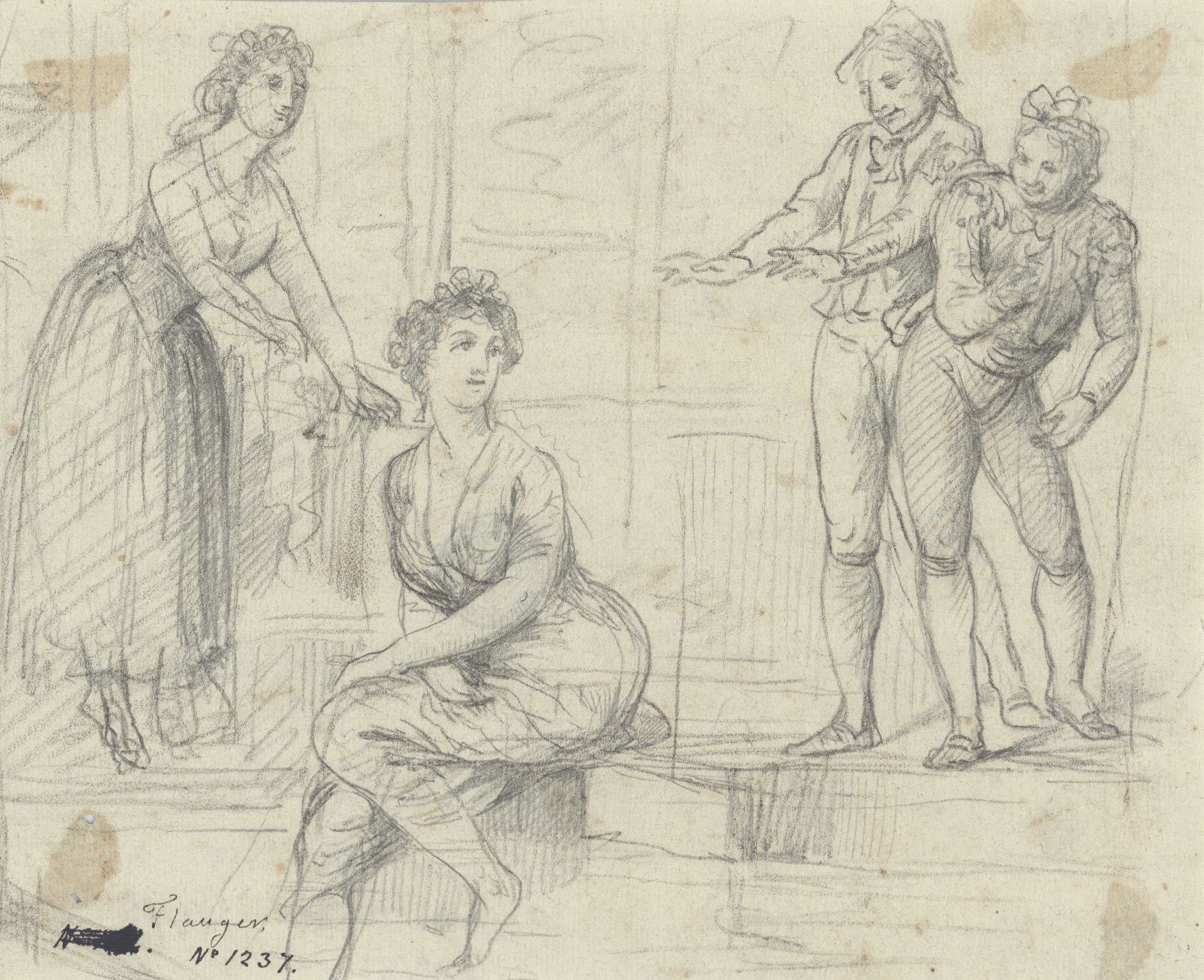 image for: Josep Bernat Flaugier - Paròdia de la casta Susanna [?] - Cap a 1800-1812