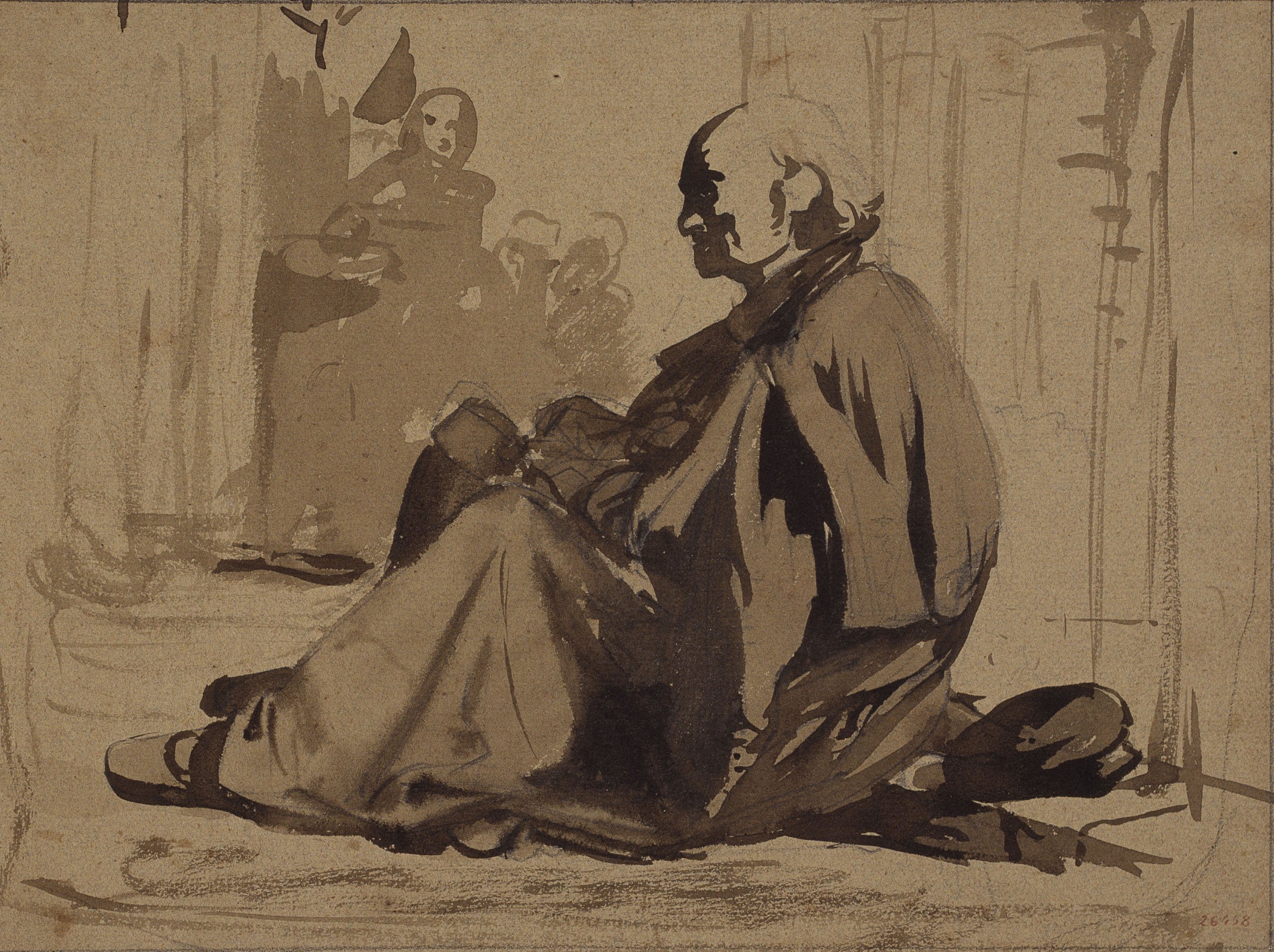 image for: Ramon Martí i Alsina - Vell assegut - Cap a 1865-1870