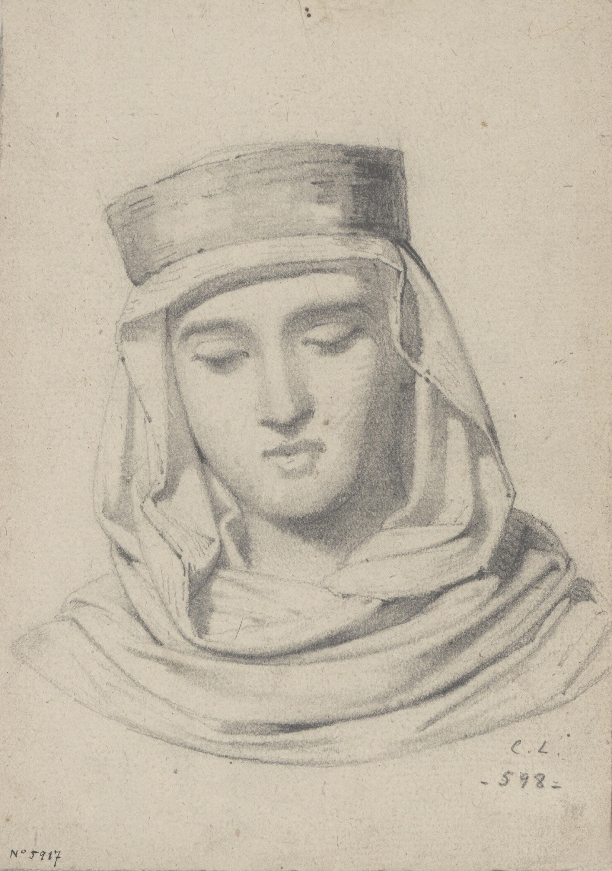 image for: Claudi Lorenzale - Cap de dona - Cap a 1850-1870