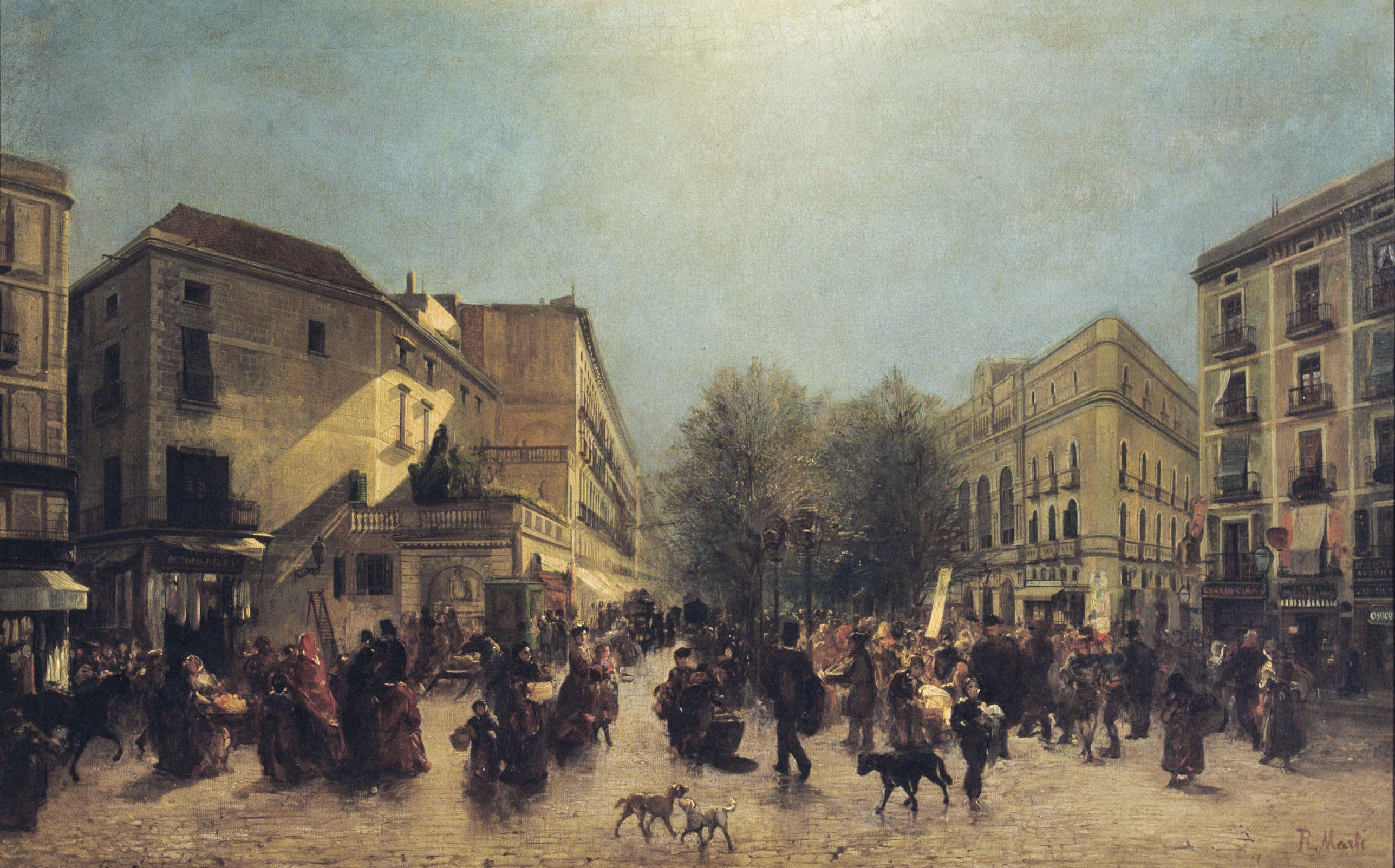 image for: Ramon Martí i Alsina - Pla de la Boqueria i la Rambla - Cap a 1870