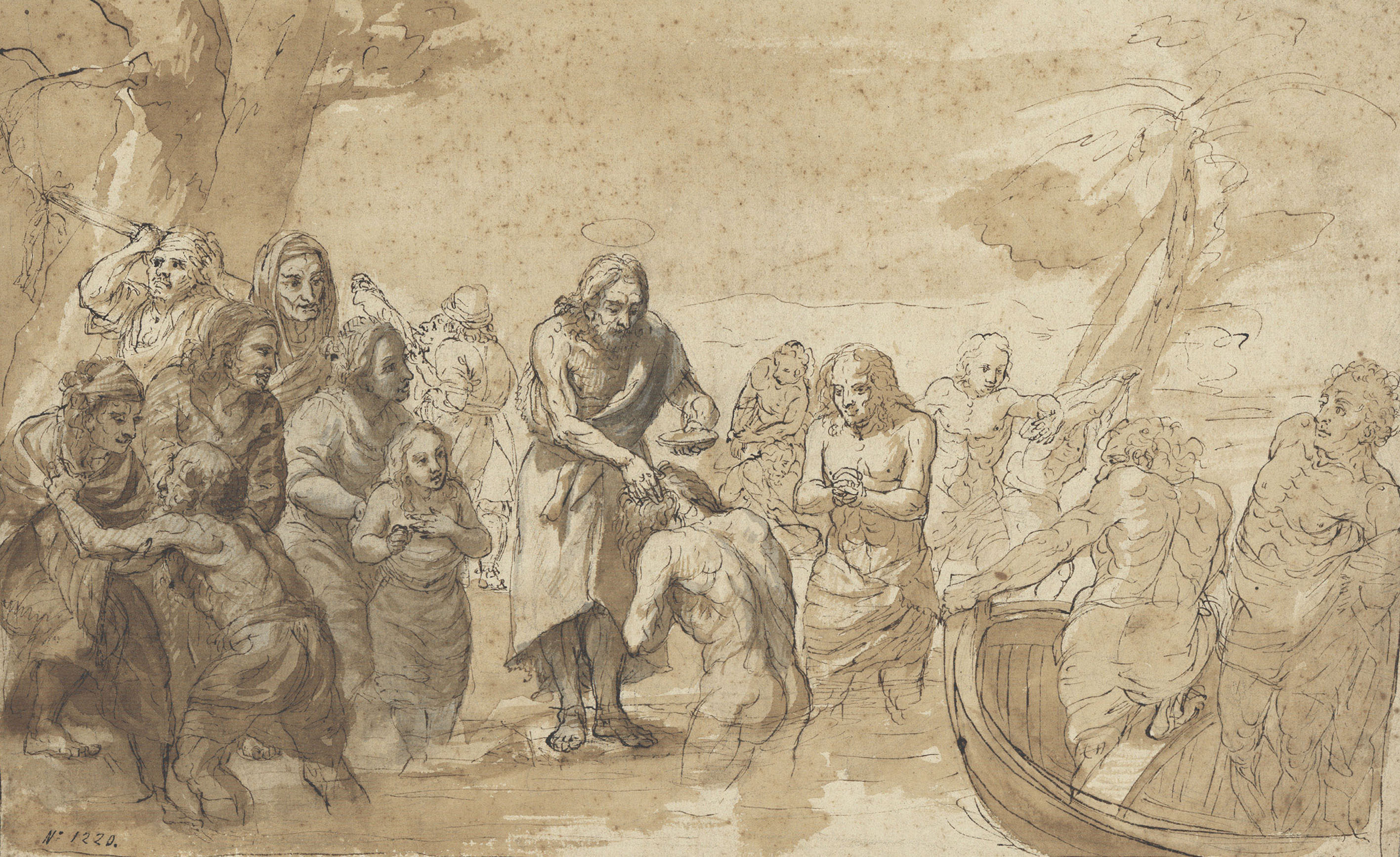 image for: Josep Bernat Flaugier - Sant Joan Baptista batejant en el riu Jordà - Cap a 1790-1800
