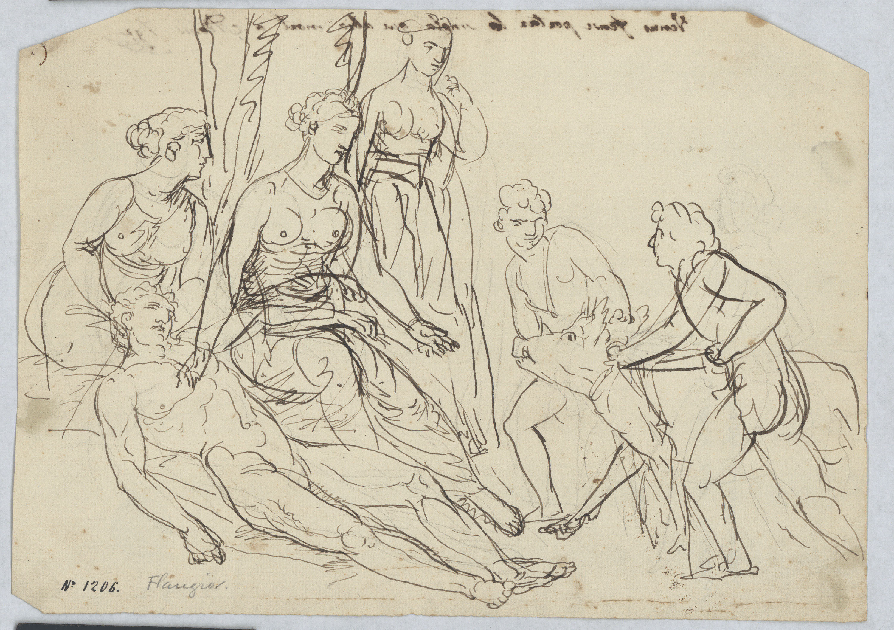 image for: Josep Bernat Flaugier - Venus fent-se portar el senglar que havia mort Adonis - Cap a 1800-1812