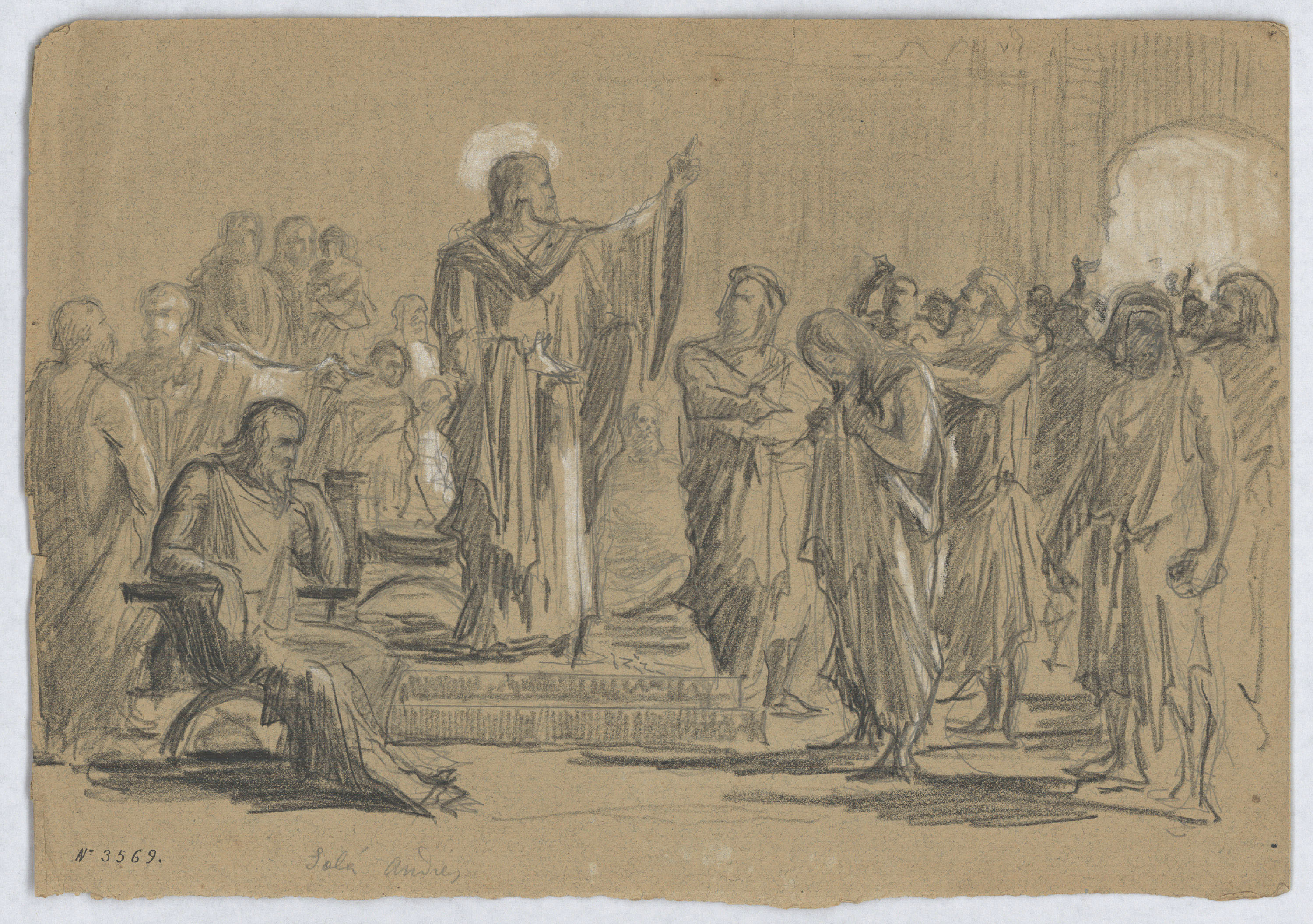 image for: Andreu Solà - La dona adúltera - Cap a 1880-1887