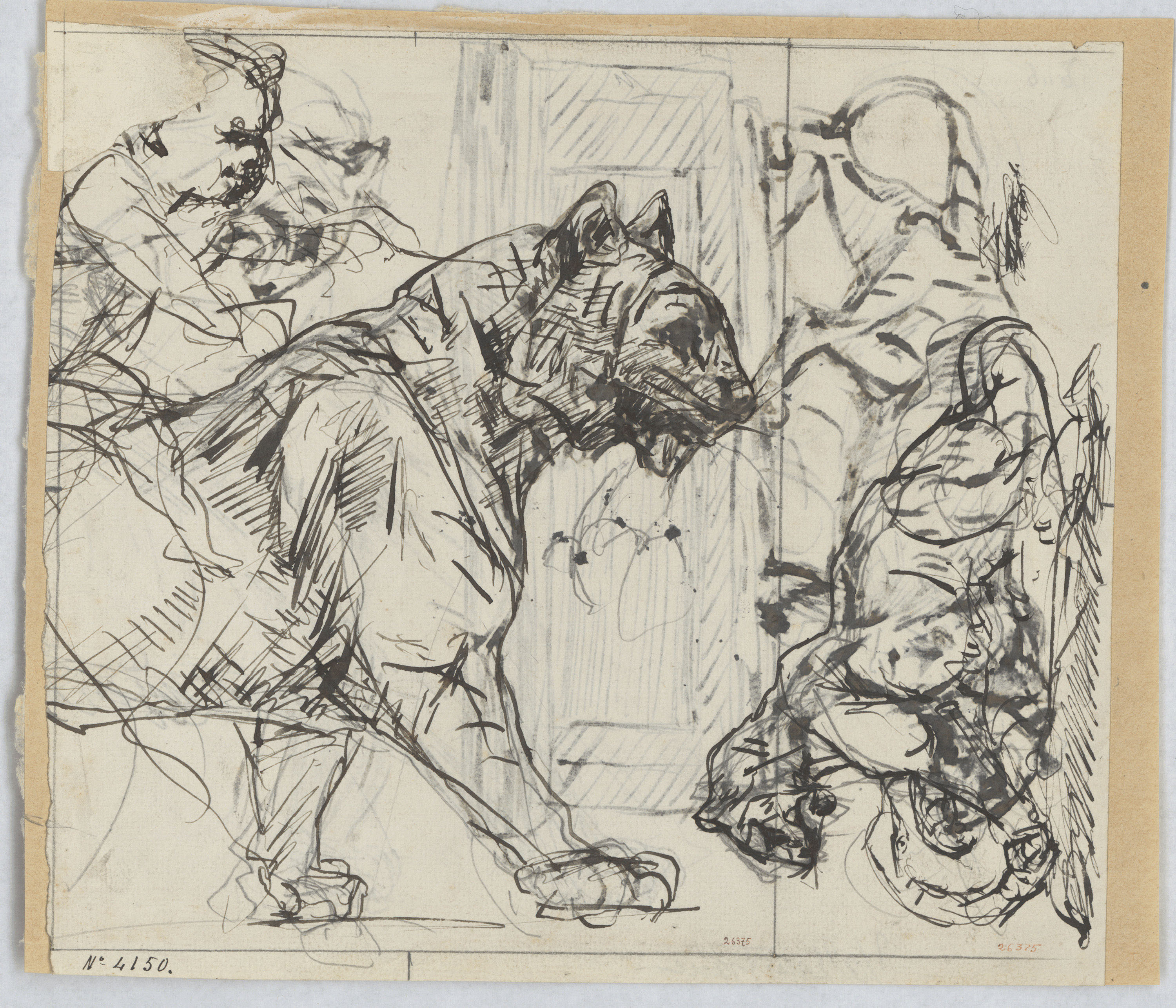 image for: Agapit Vallmitjana Abarca - Estudi de lleons per a escultures i figura - Cap a 1883-1894