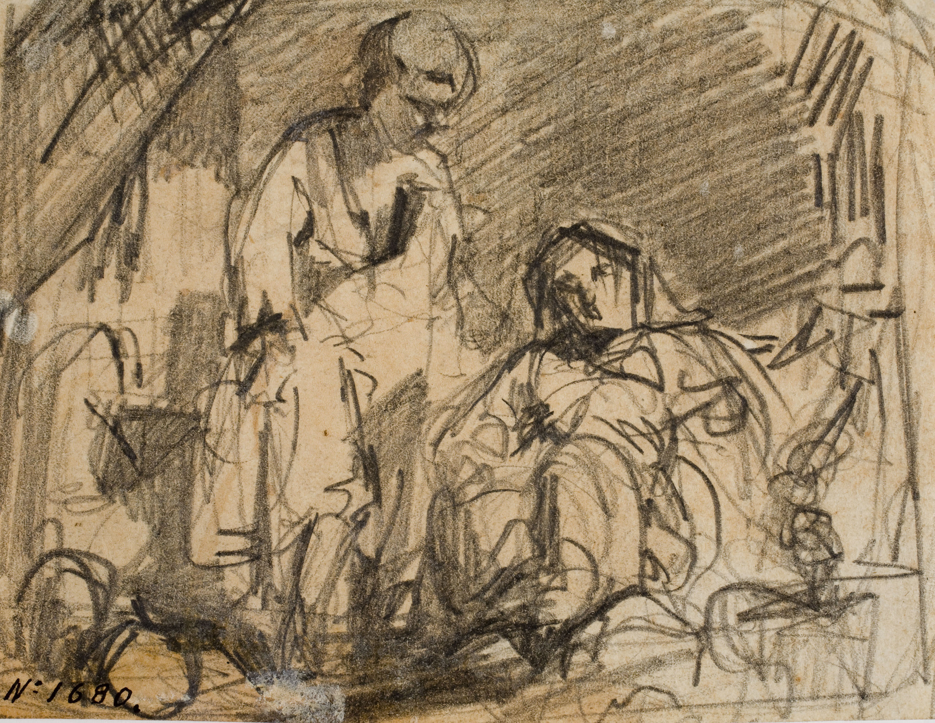 image for: Ramon Martí i Alsina - Estudi d&#039;una composició - Cap a 1850-1855