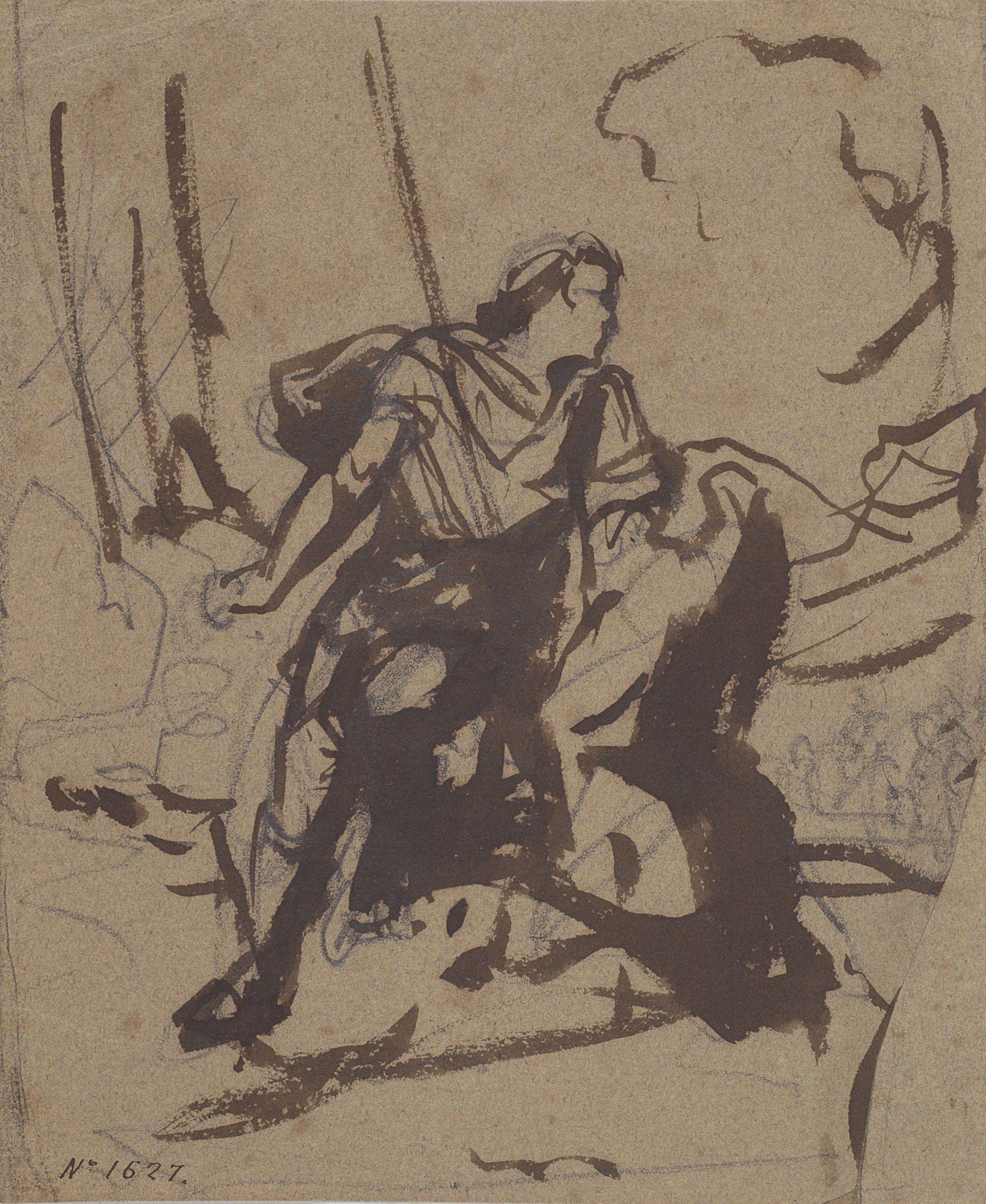 image for: Ramon Martí i Alsina - Samsó lluitant amb el lleó - Cap a 1865-1870