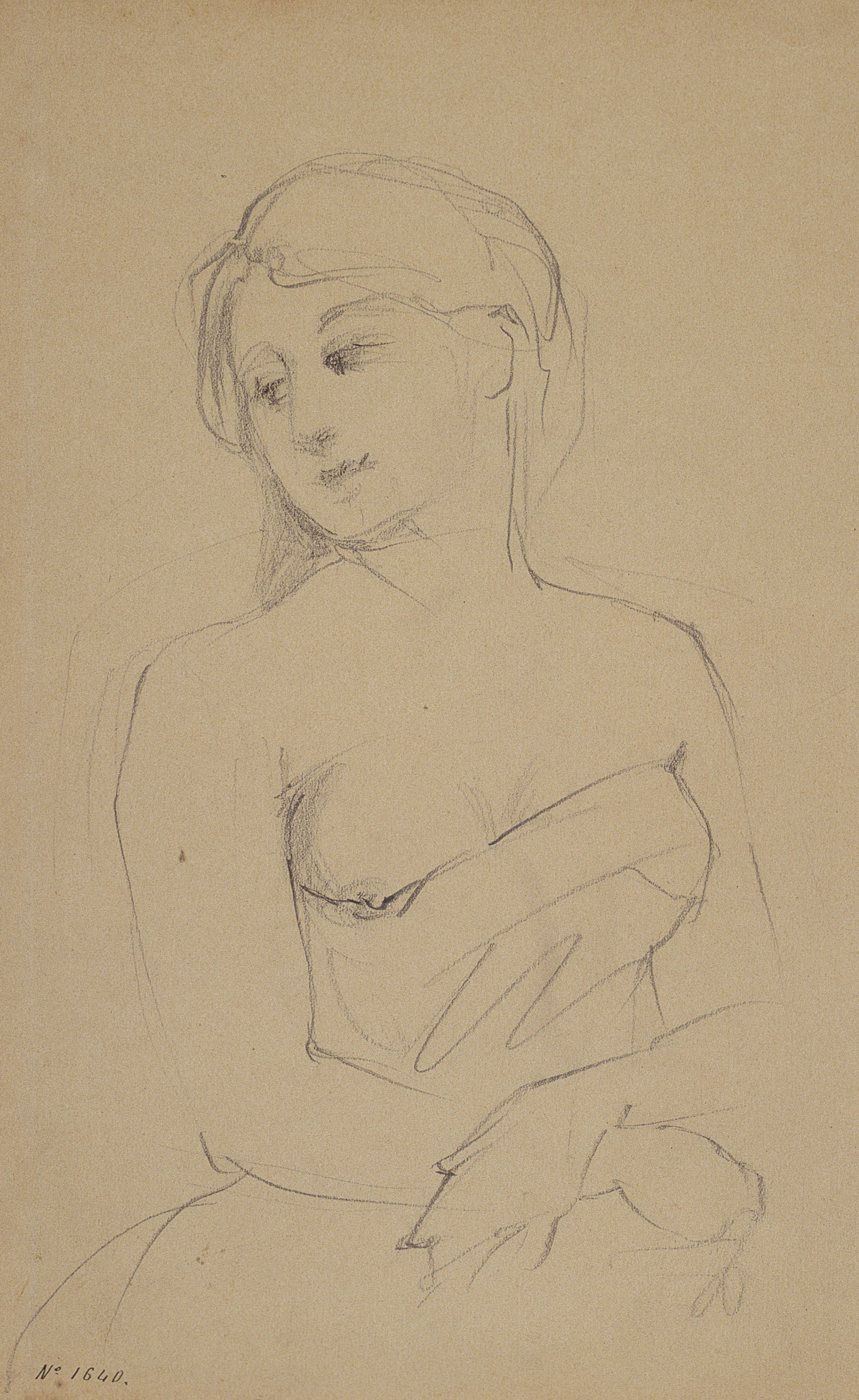 image for: Ramon Martí i Alsina - Figura femenina mig nua - Cap a 1860-1865