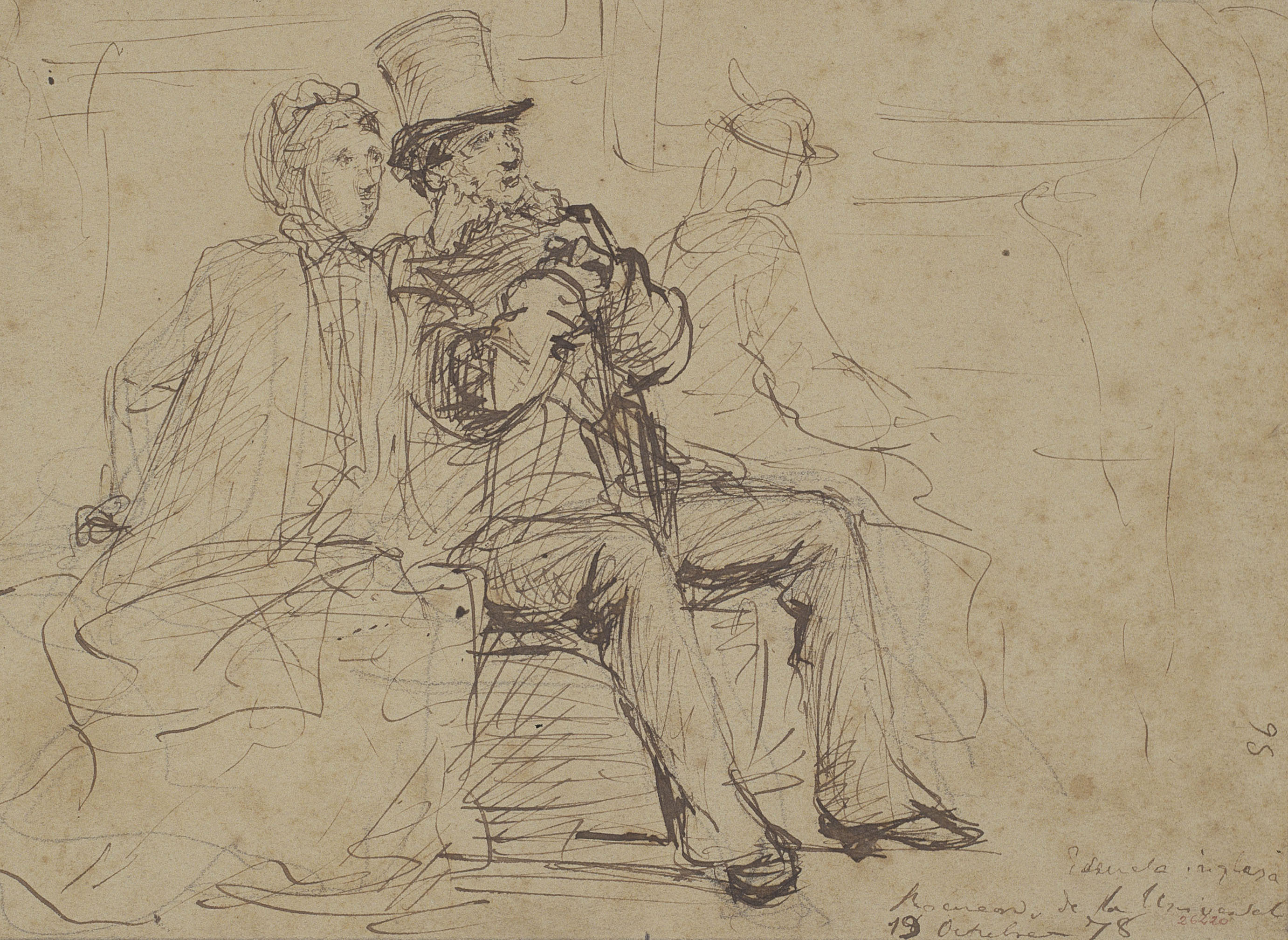 image for: Ramon Martí i Alsina - Una parella asseguda - 19 d&#039;octubre de 1878