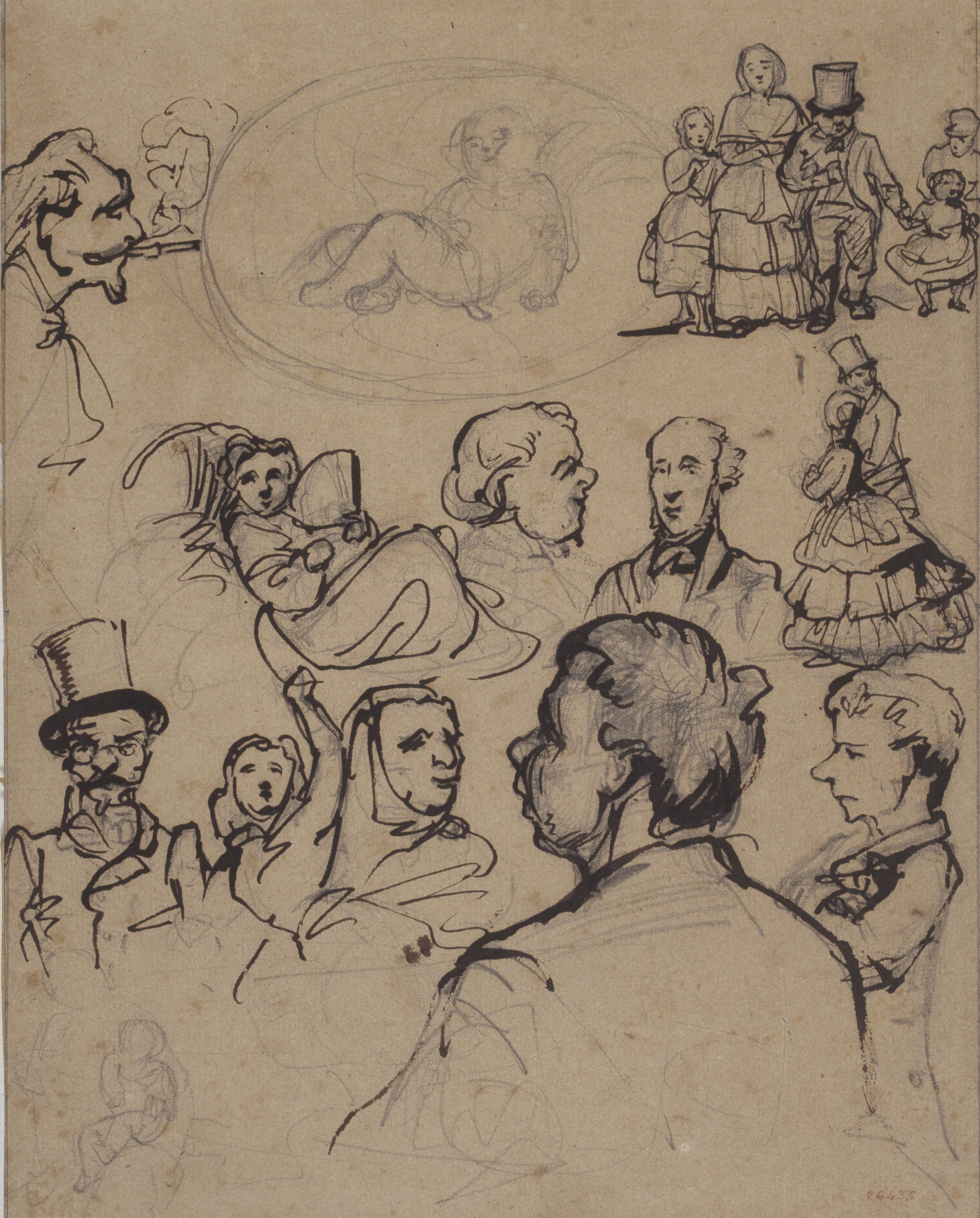 image for: Ramon Martí i Alsina - Caricatures costumistes - Cap a 1845-1850