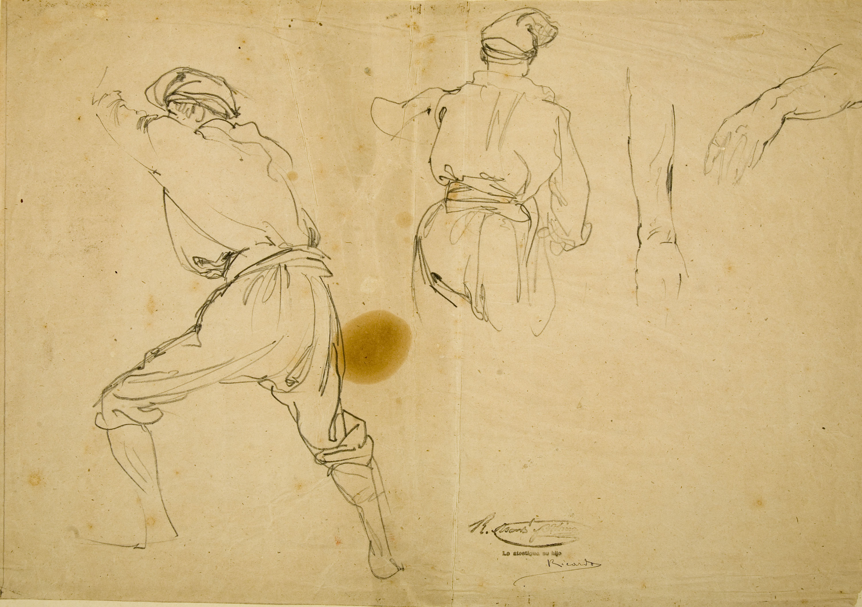 image for: Ramon Martí i Alsina - Estudi de figures i braços - Cap a 1860-1870
