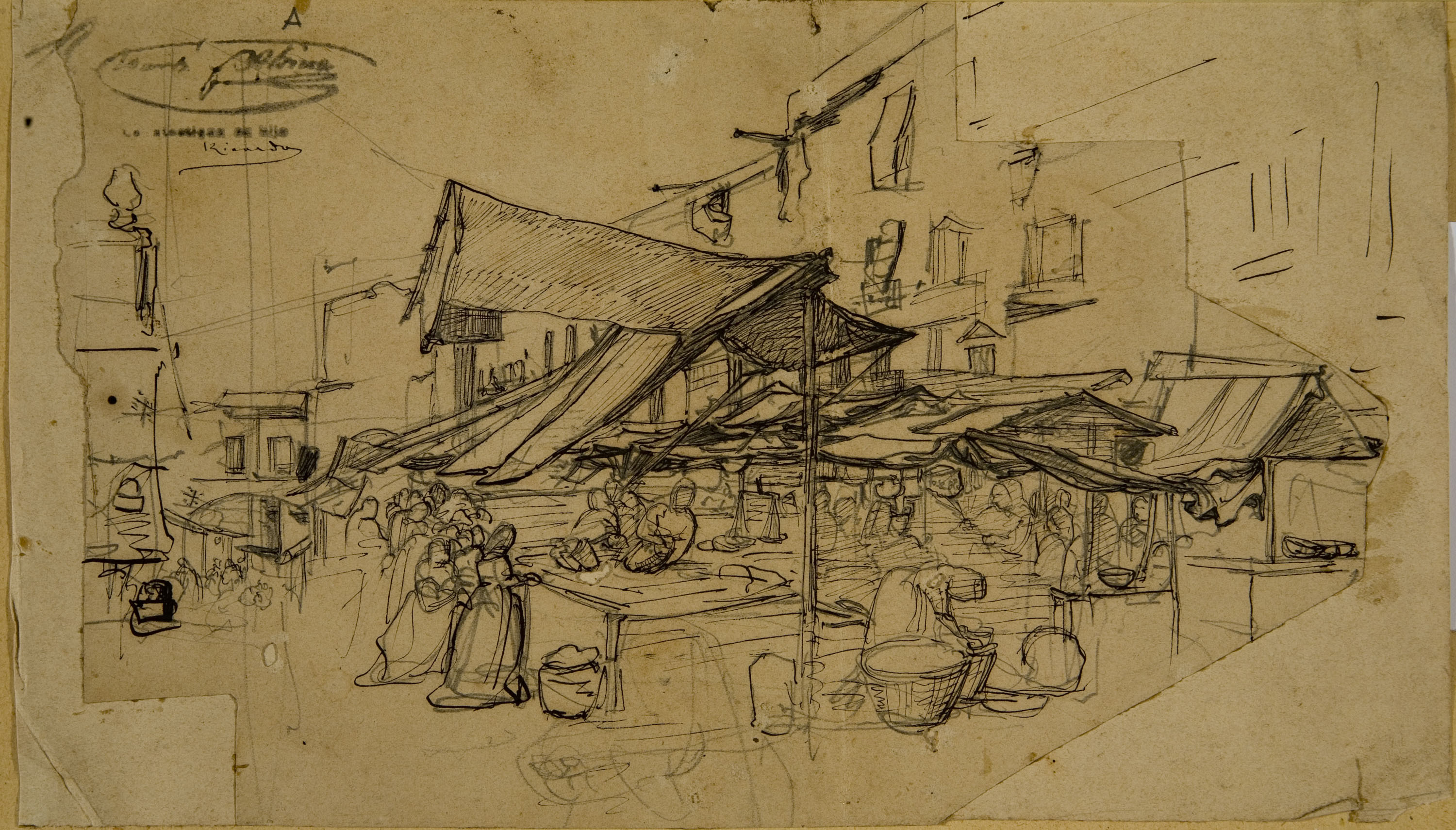 image for: Ramon Martí i Alsina - Estudi per al quadre «Born Vell» - Cap a 1866