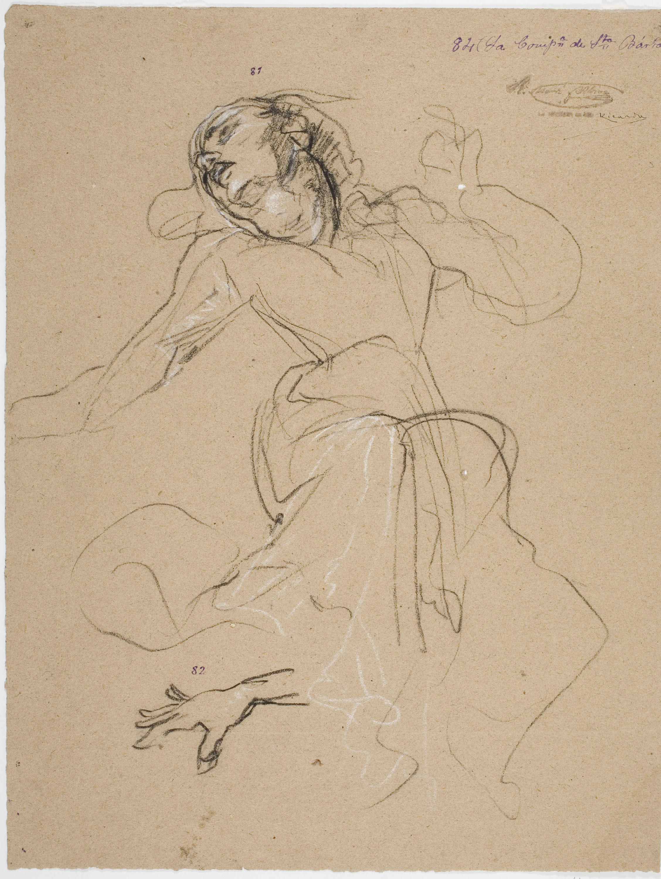 image for: Ramon Martí i Alsina - Escorç femení per al quadre «La Companyia de Santa Bàrbara» - Cap a 1891