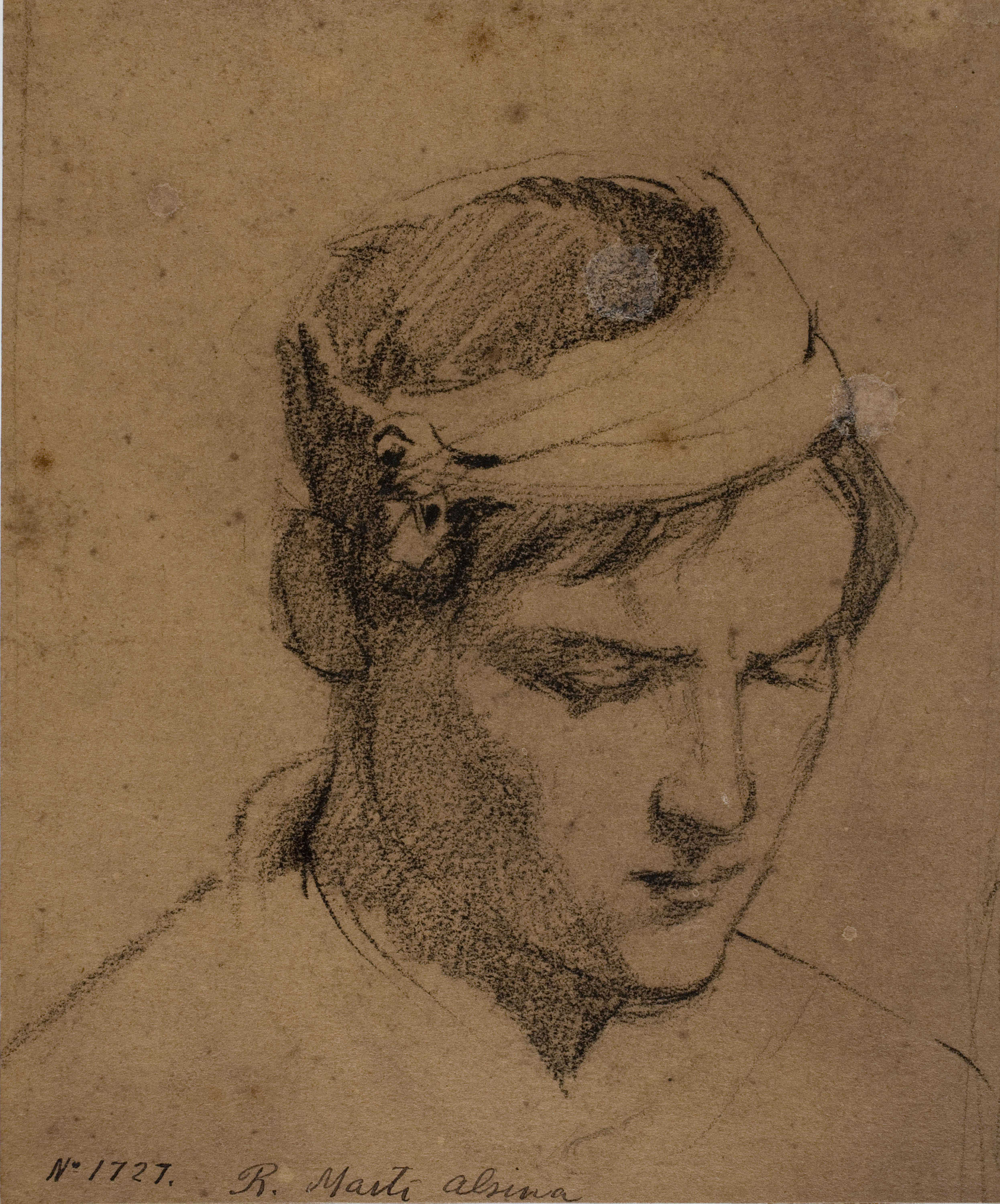 image for: Ramon Martí i Alsina - Estudi d&#039;un cap de jove masculí - Cap a 1860-1870