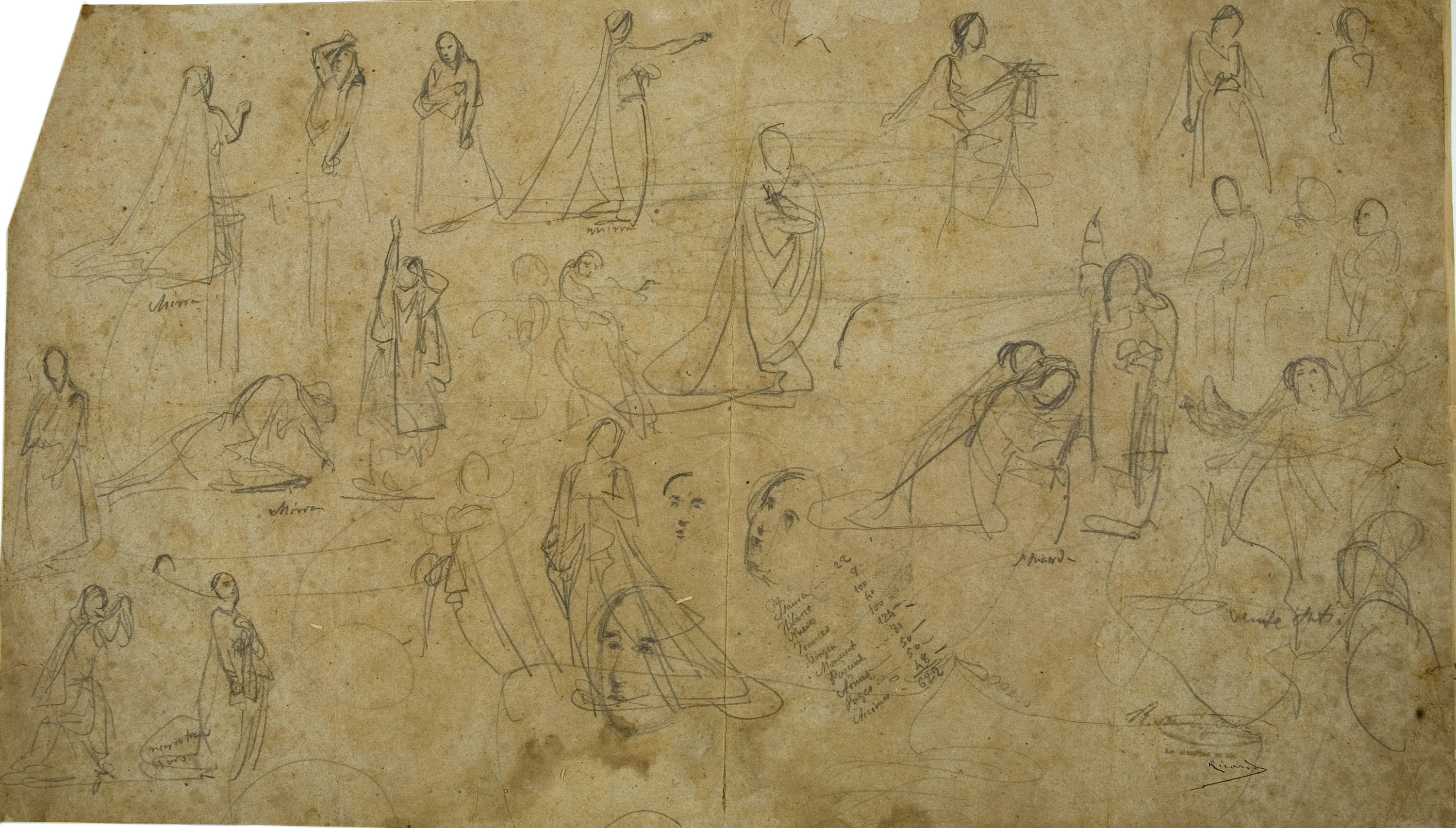 image for: Ramon Martí i Alsina - Estudi de figures - Cap a 1850-1860
