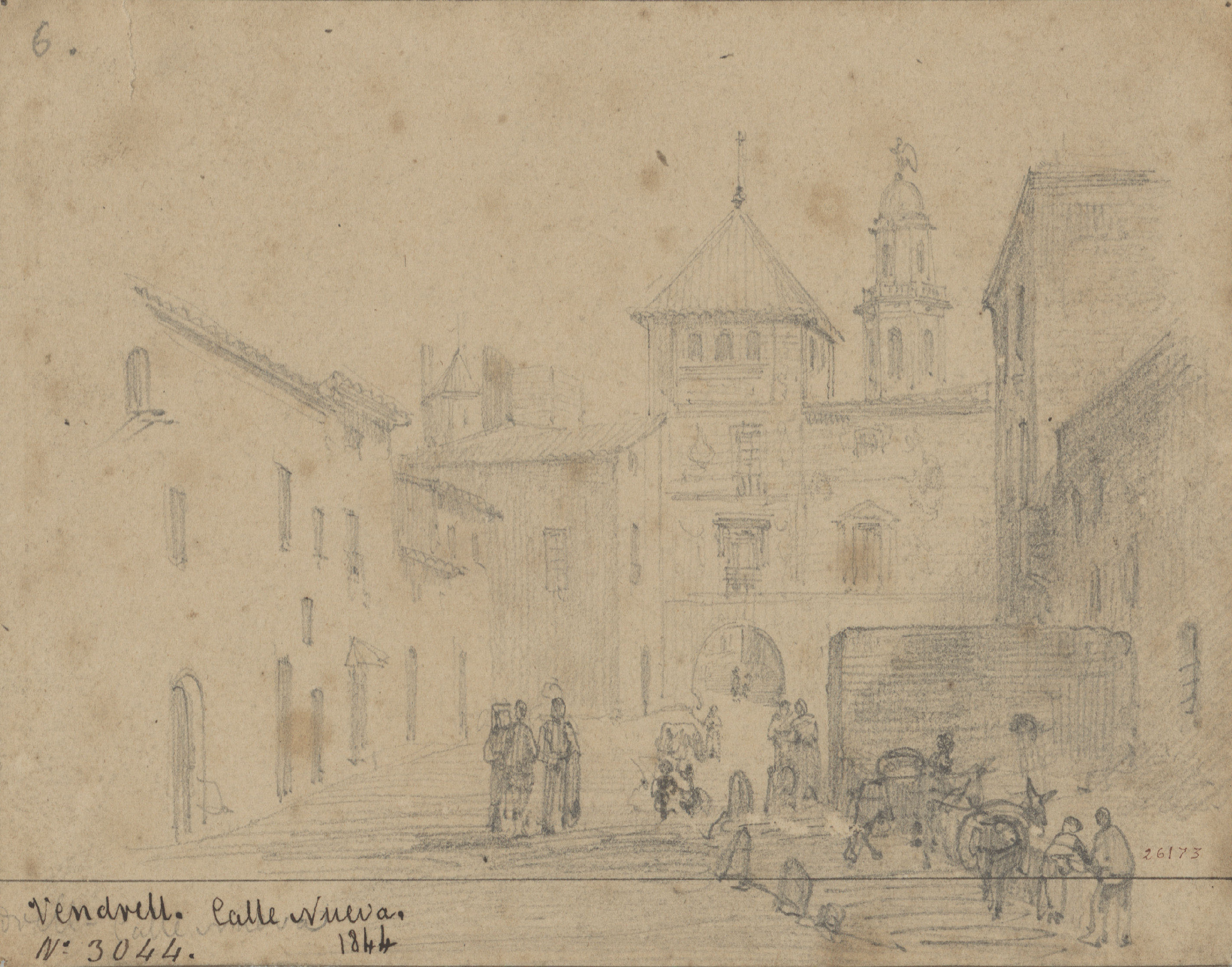 image for: Lluís Rigalt - Vendrell. Calle Nueva - 1844