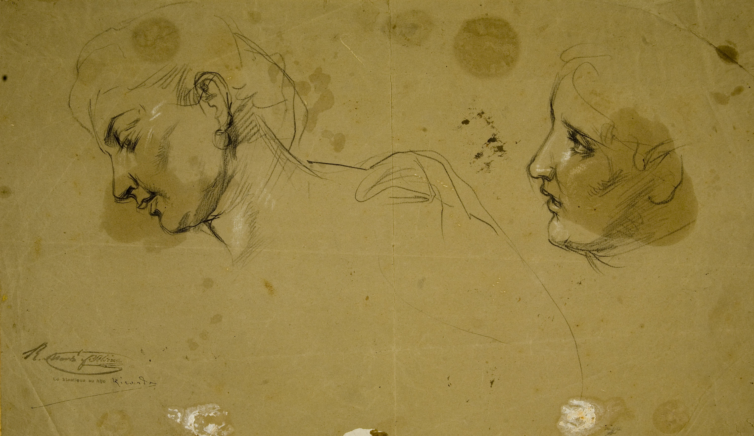 image for: Ramon Martí i Alsina - Apunt de caps femenins - Cap a 1860-1865