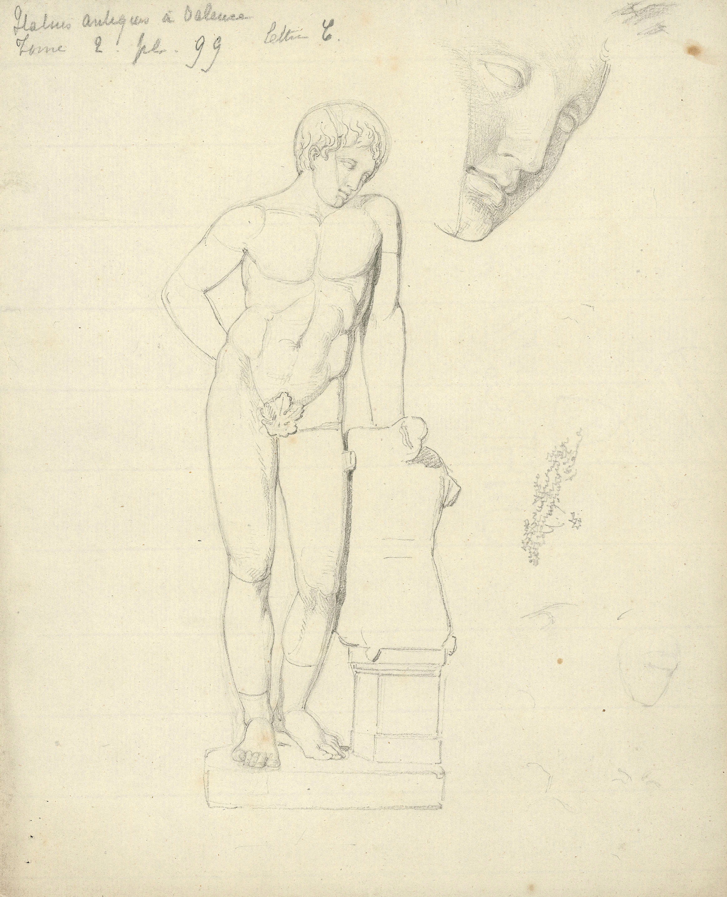 image for: Dutailly - Estàtua de figura masculina jove trobada a València - Cap a 1801-1803