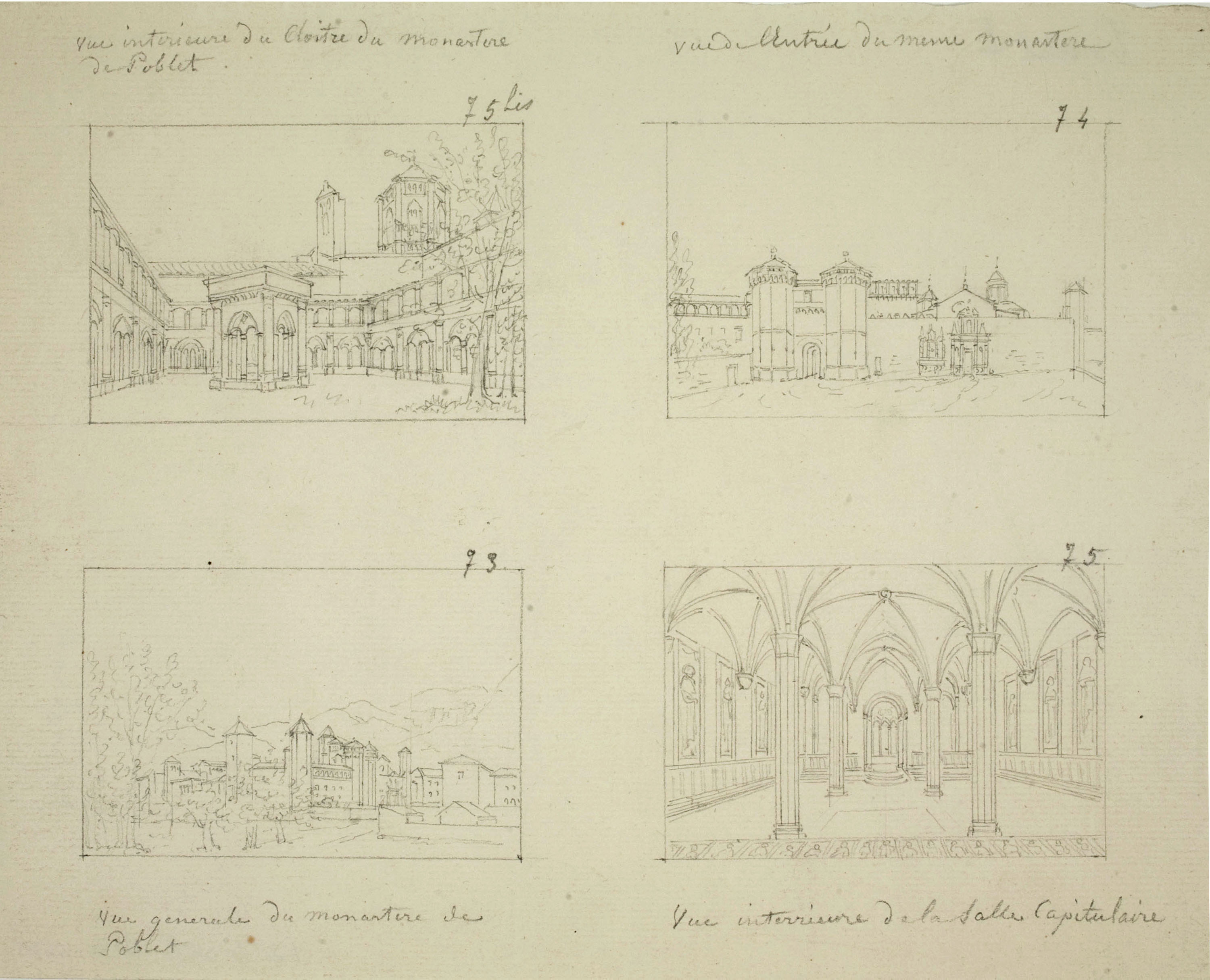 image for: François Ligier - Quatre vistes del monestir de Poblet - Cap a 1801-1803