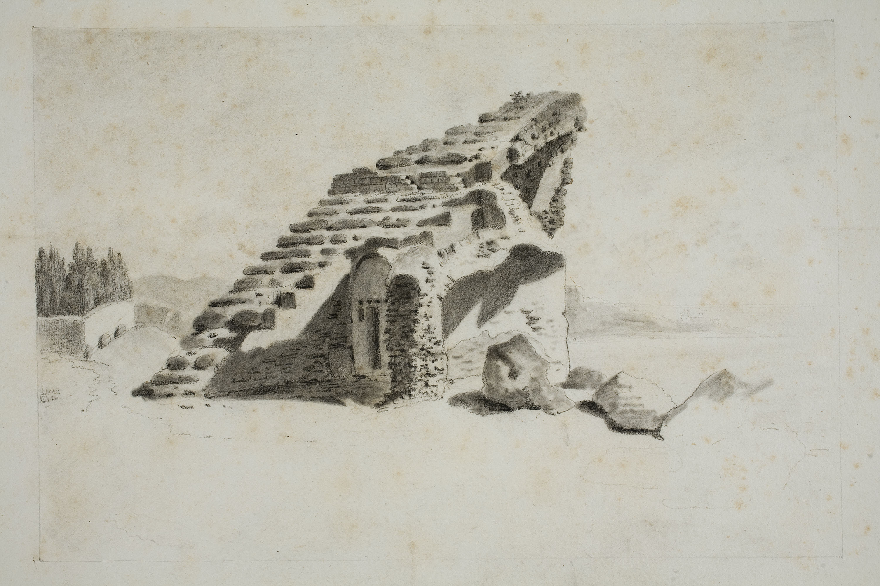image for: François Ligier - Restes de les graderies de l&#039;amfiteatre de Tarragona - Cap a 1801-1803