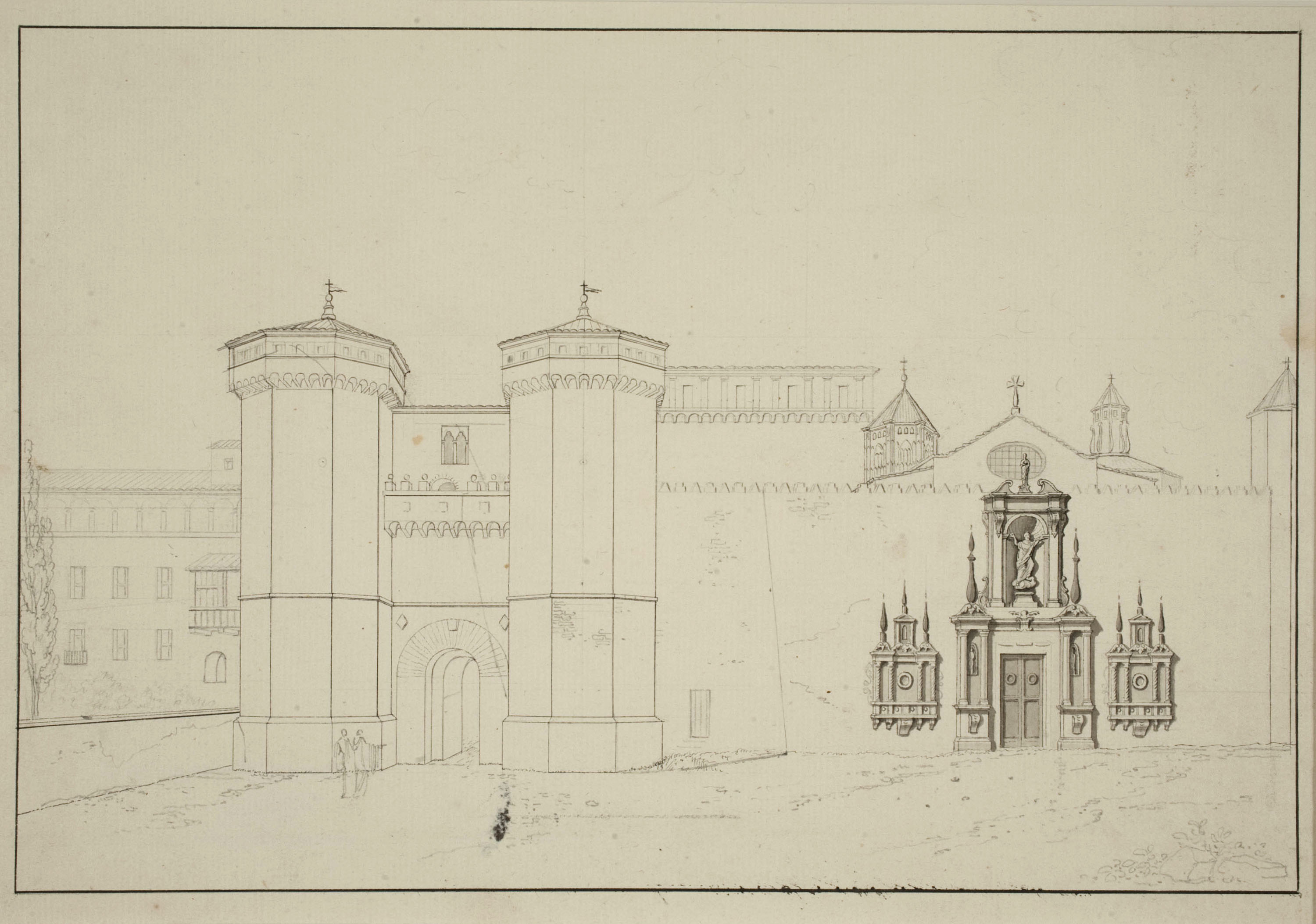image for: François Ligier - Entrada del monestir de Poblet - Cap a 1801-1803