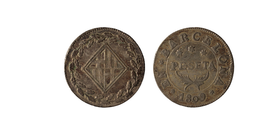 image for: Ocupació francesa - 1 pesseta - 1809