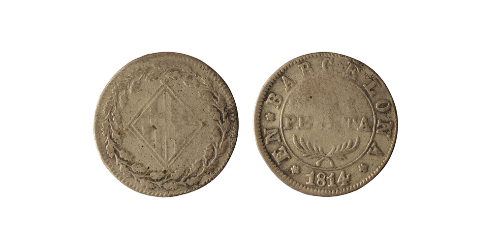 image for: Ocupació francesa - 1 pesseta - 1814