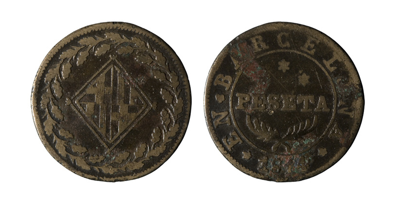 image for: Ocupació francesa - 1 pesseta - 1814