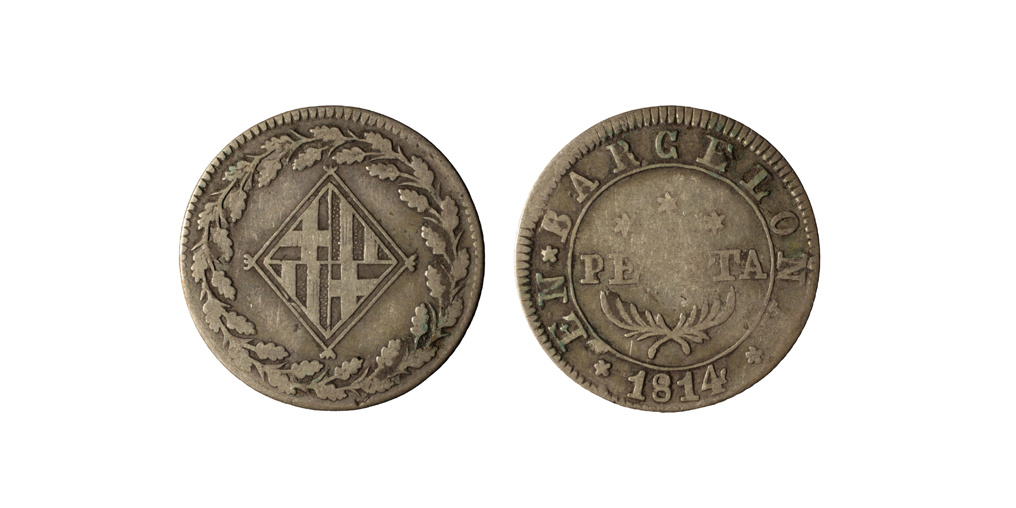 image for: Ocupació francesa - 1 pesseta - 1814